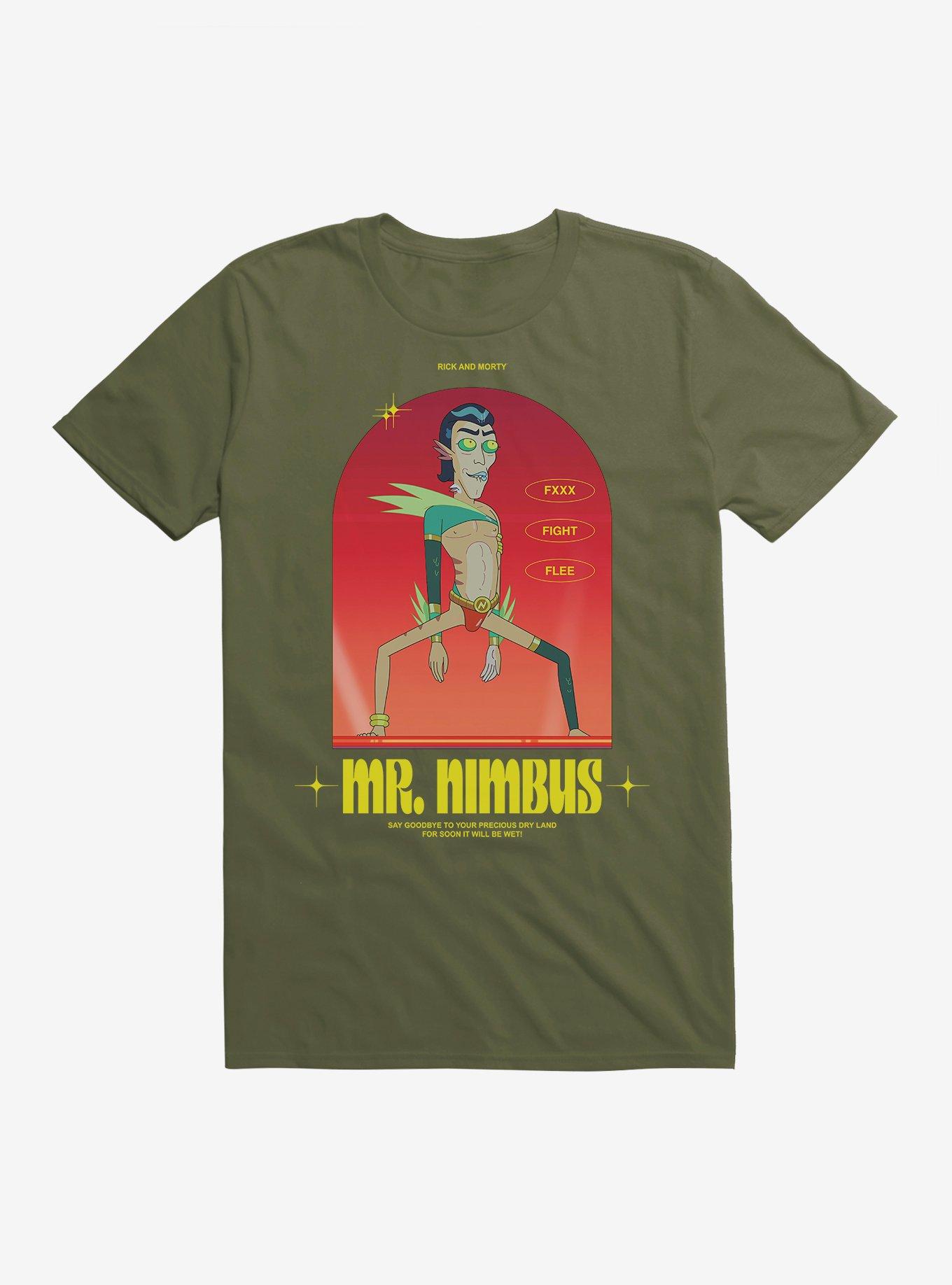 Rick And Morty Mr. Nimbus T-Shirt, MILITARY GREEN, hi-res