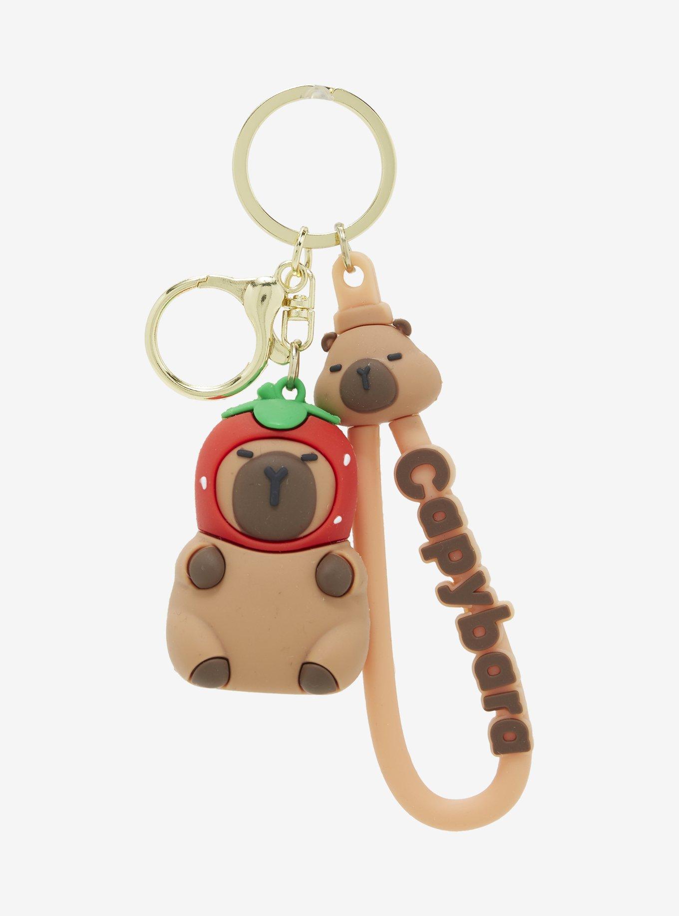 Strawberry Capybara Wrist Key Chain, , hi-res