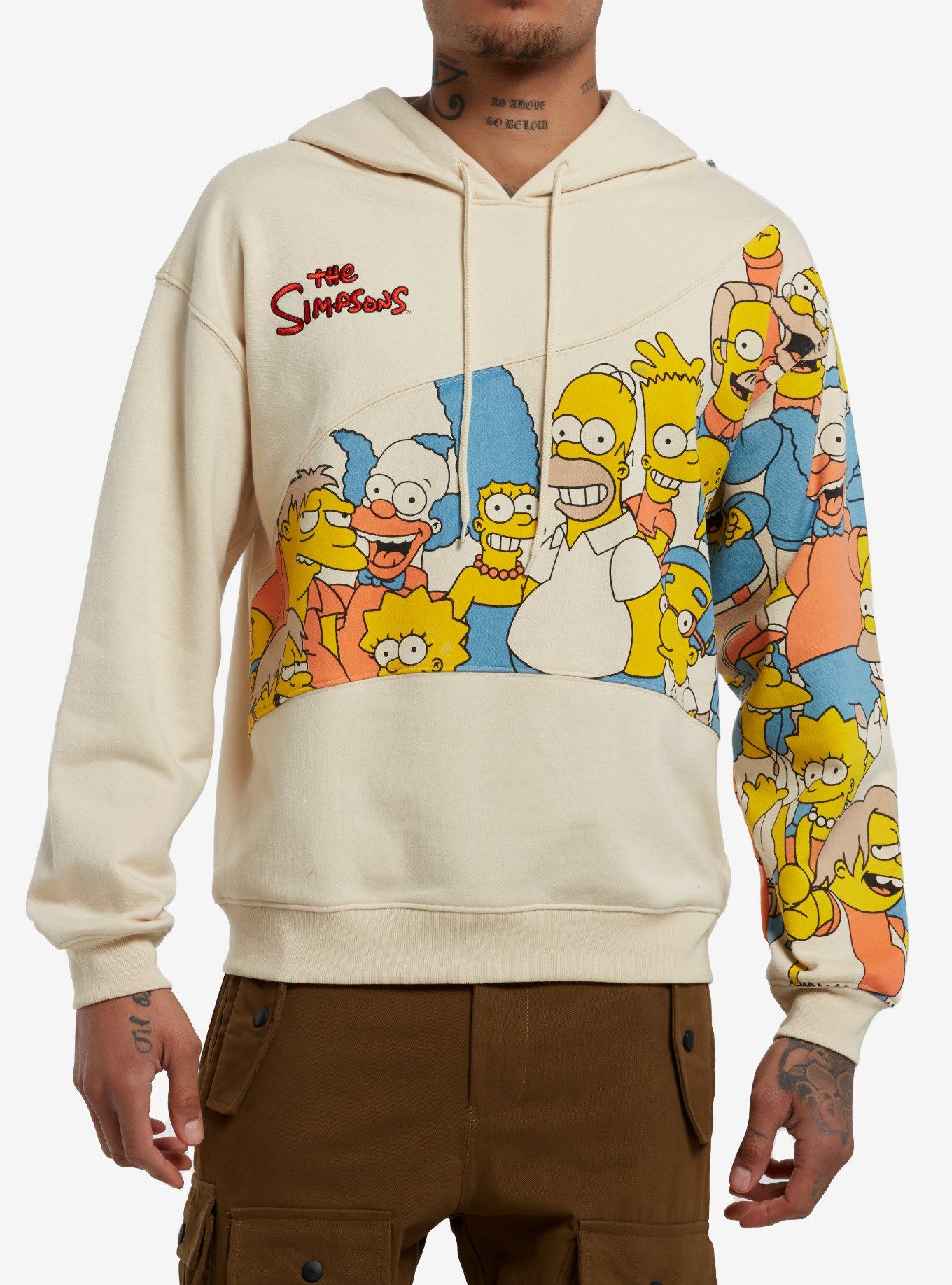 The Simpsons Characters Wave Panel Hoodie, , hi-res