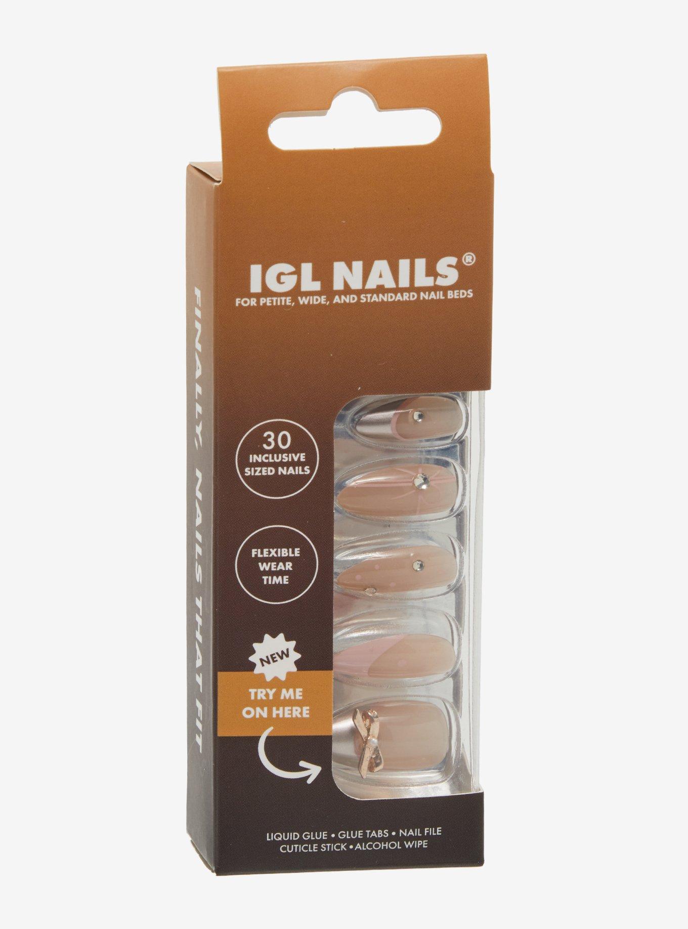 IGL Nails Pink Bow Press On Nails, , hi-res
