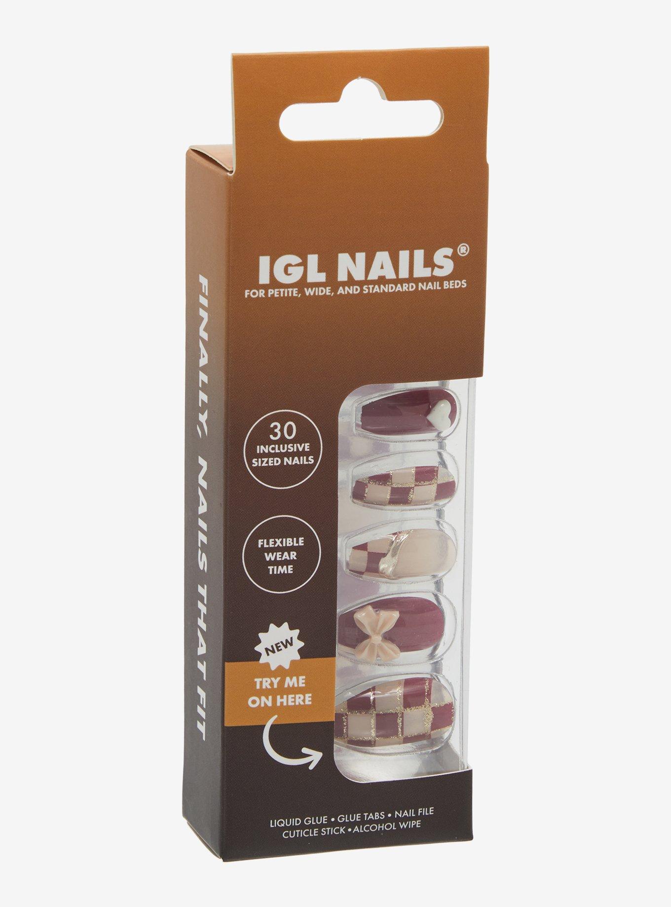 IGL Nails Red Checker Press On Nails, , hi-res