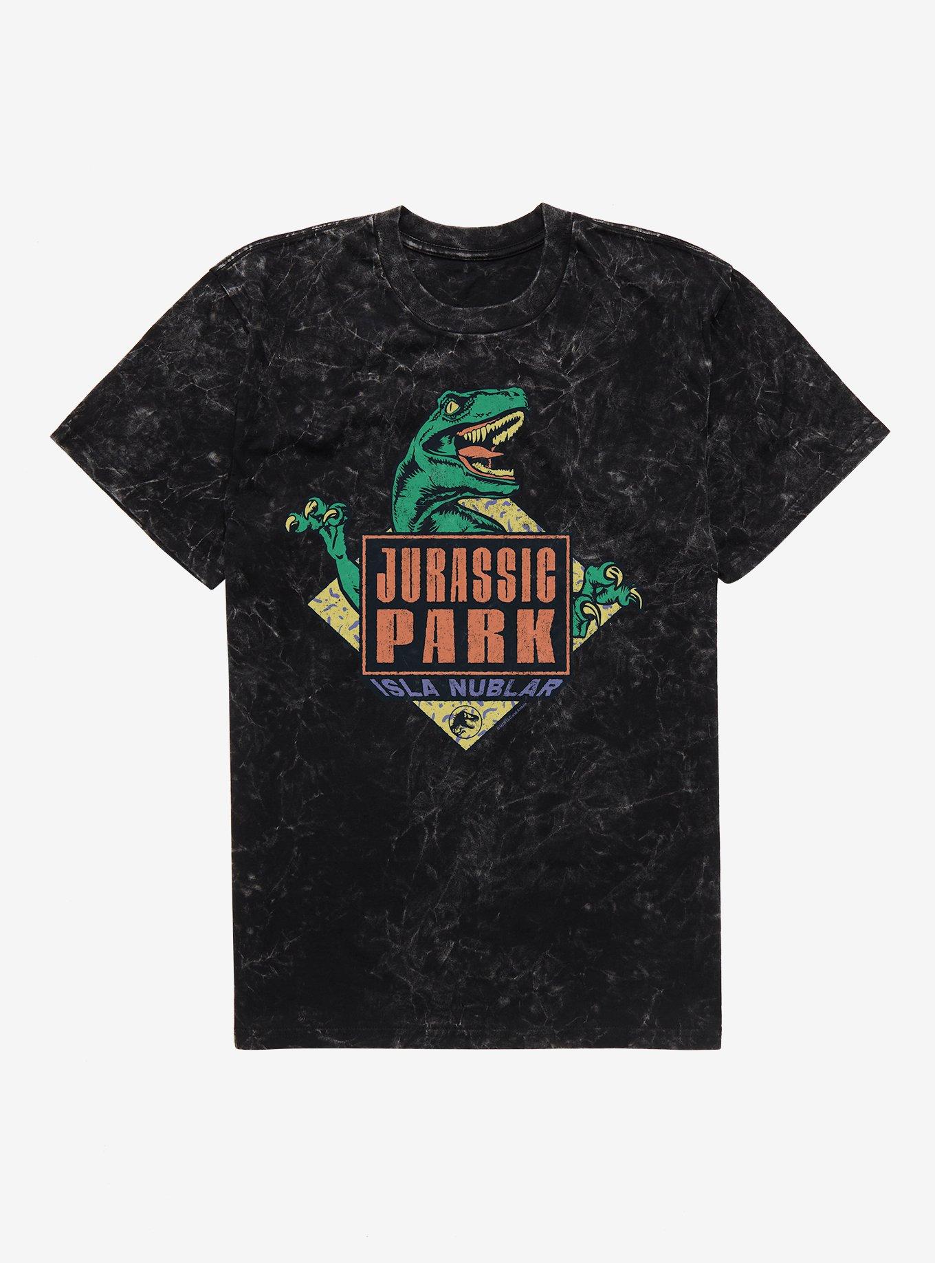 Jurassic Park Isla Nublar Raptor Mineral Wash T-Shirt, BLACK MINERAL WASH, hi-res