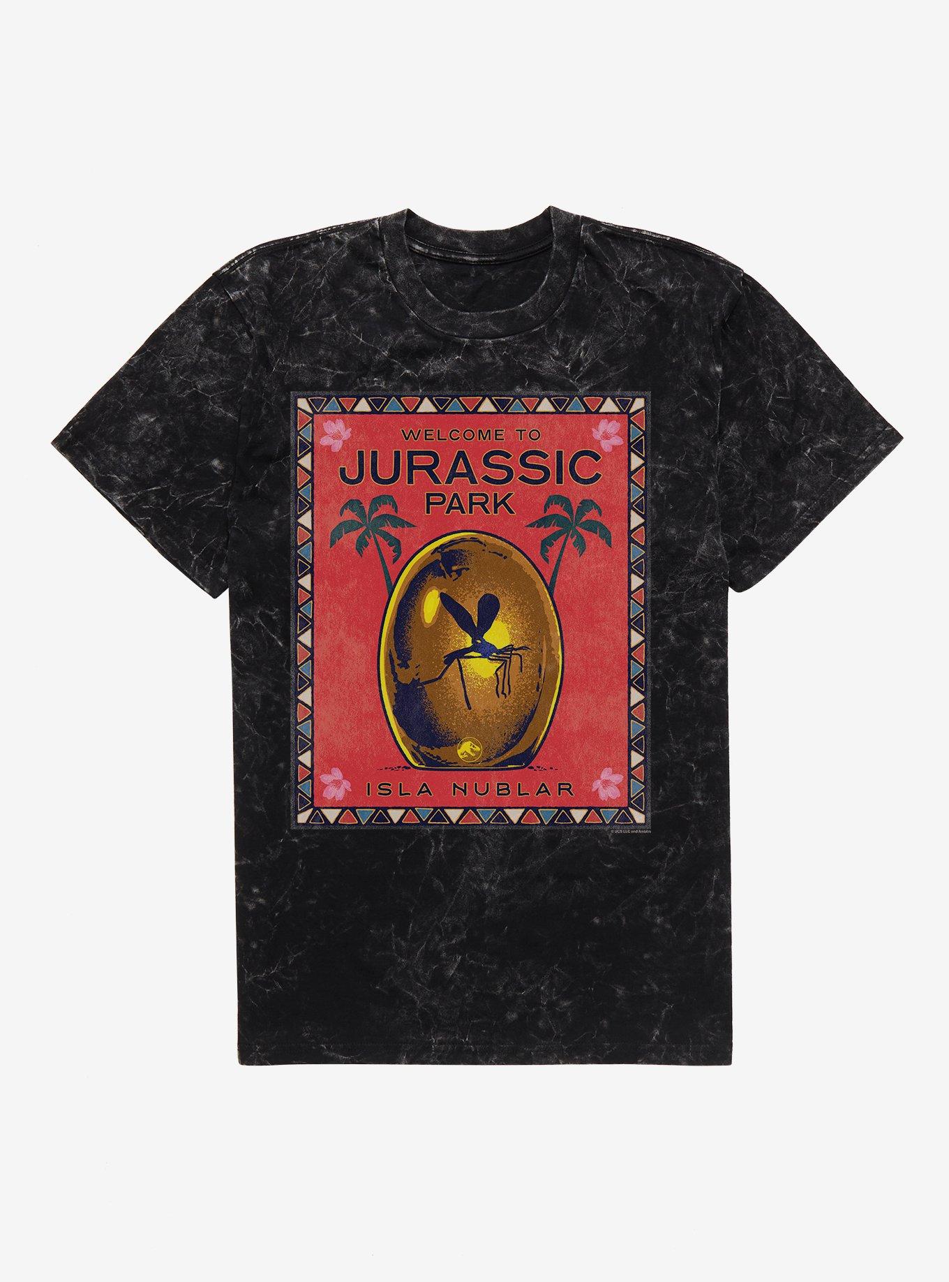 Jurassic Park Welcome Poster Mineral Wash T-Shirt, , hi-res