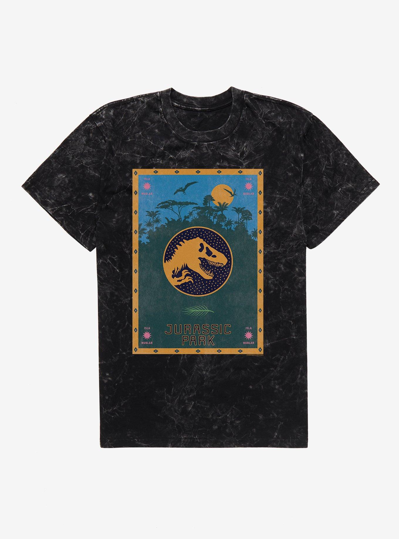 Jurassic Park Retro Poster Mineral Wash T-Shirt, , hi-res