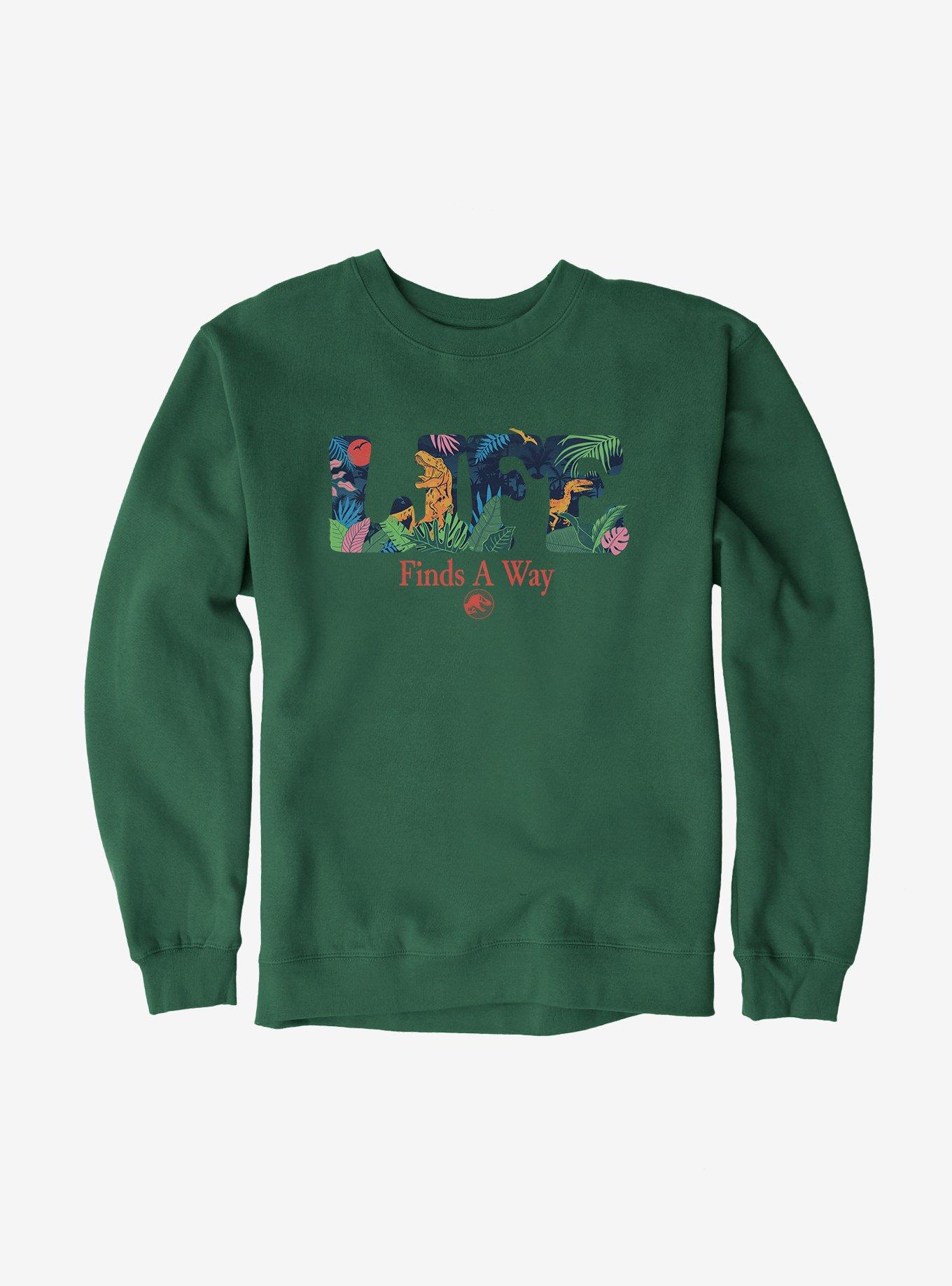 Jurassic Park Finds A Way Sweatshirt, FOREST GREEN, hi-res