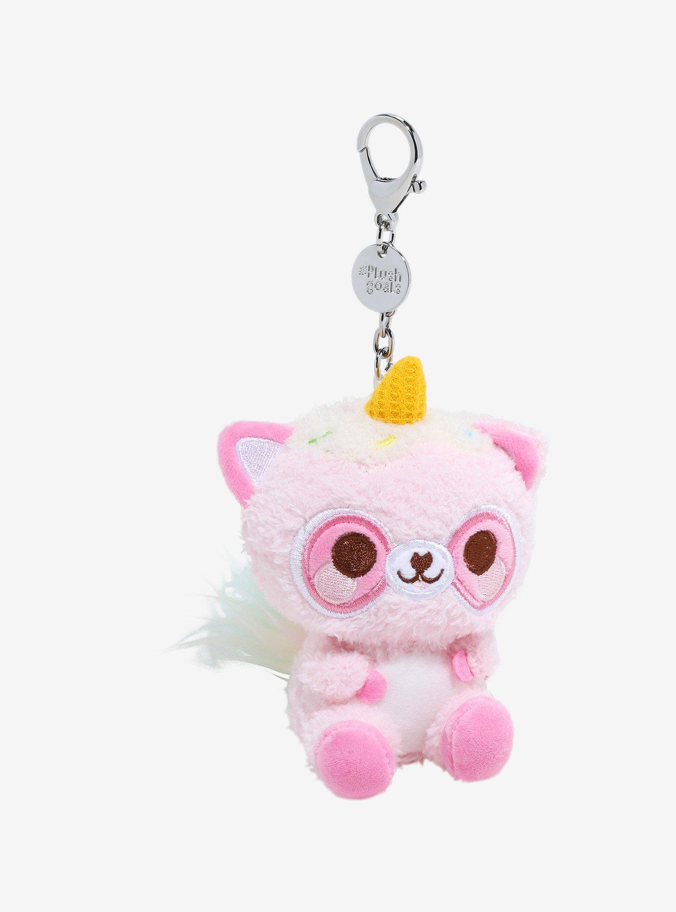 Cuddle Barn Roxy The Kawaii Raccoon Plush Key Chain, , hi-res