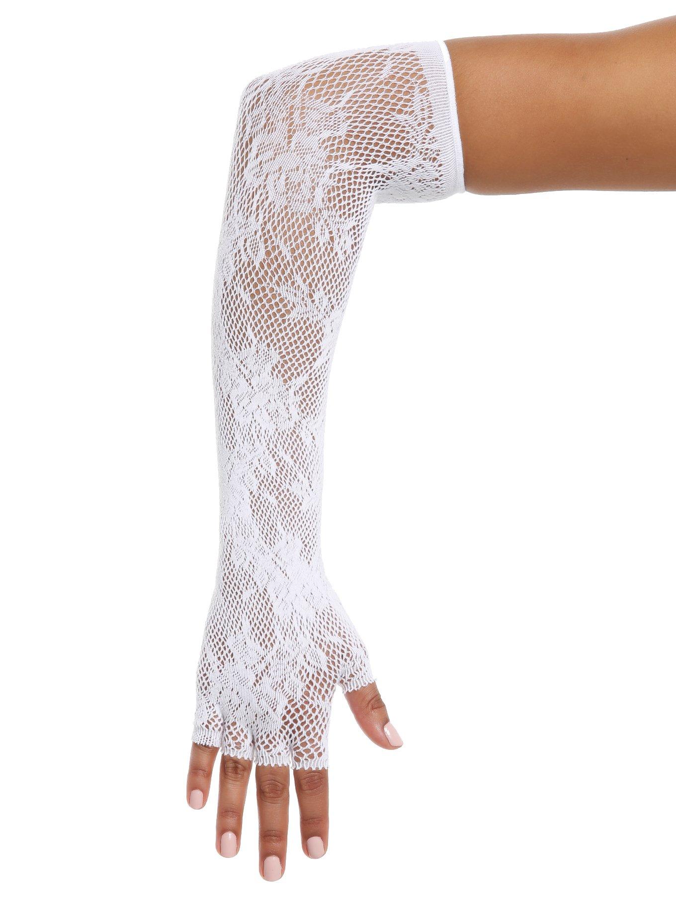 White Lace Floral Arm Warmers | Hot Topic