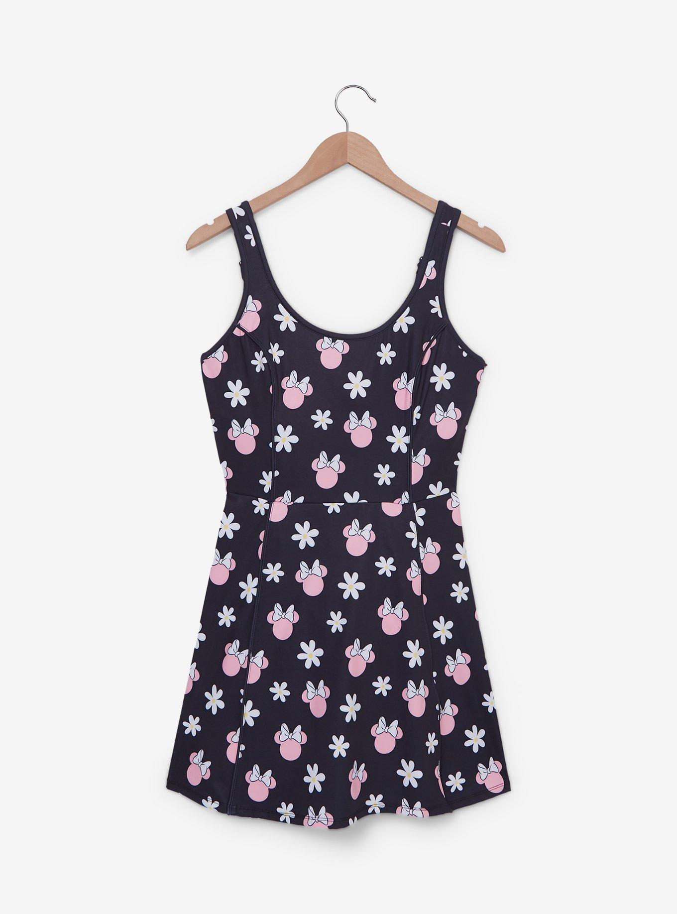 her universe disney minnie mouse orange allover print smocked dress Disney Minnie Mouse Floral Allover Print Active Dress