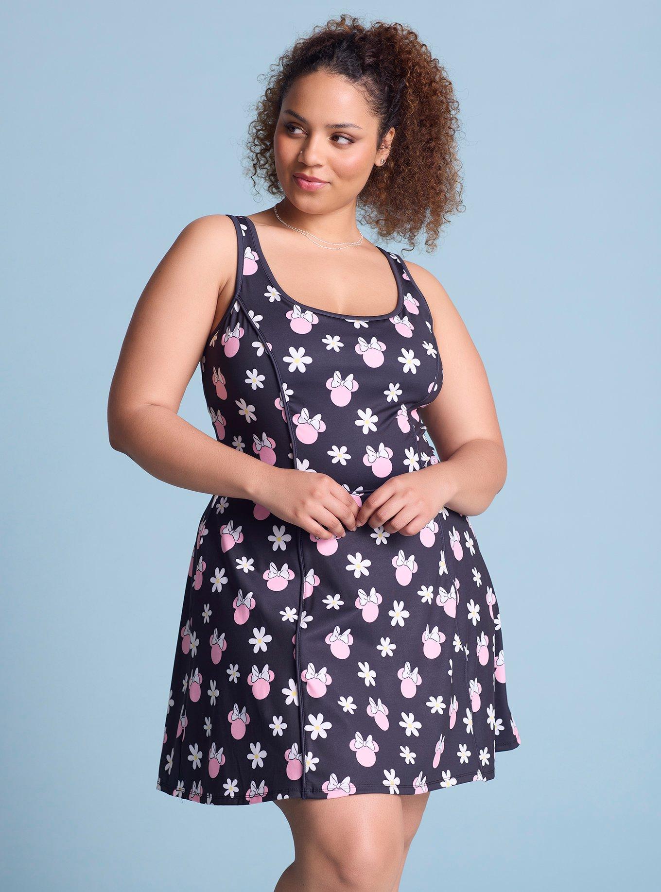 Disney Minnie Mouse Floral Allover Print Active Dress Plus Size, , hi-res