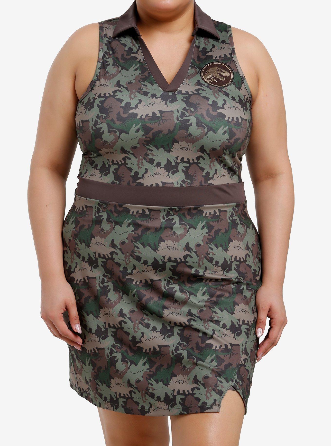 Her Universe Jurassic Park Dinosaur Camouflage Athletic Dress & Shorts Set Plus Size Her Universe Exclusive, , hi-res