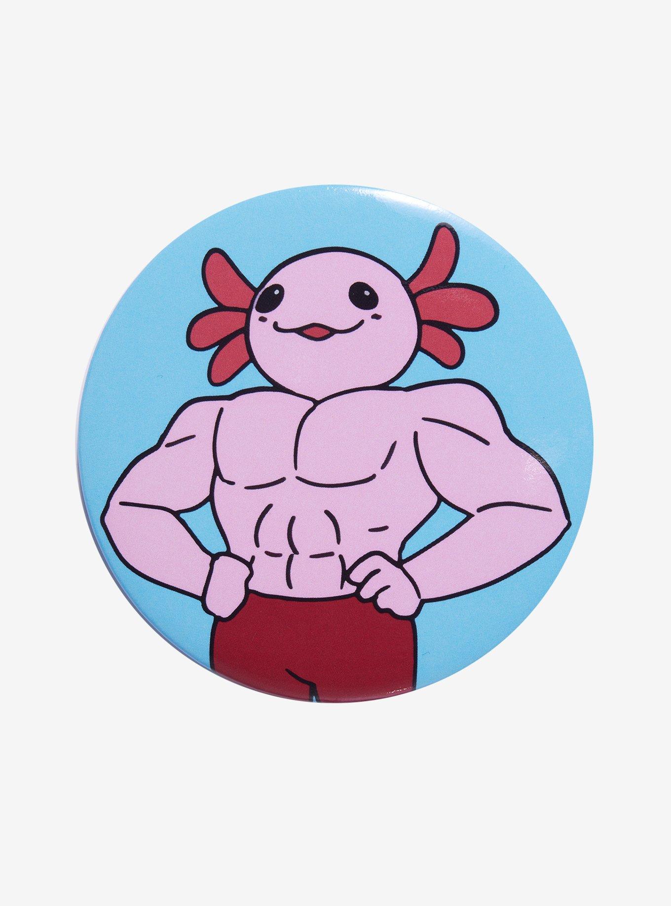 Buff Axolotl 3 Inch Pin, , hi-res