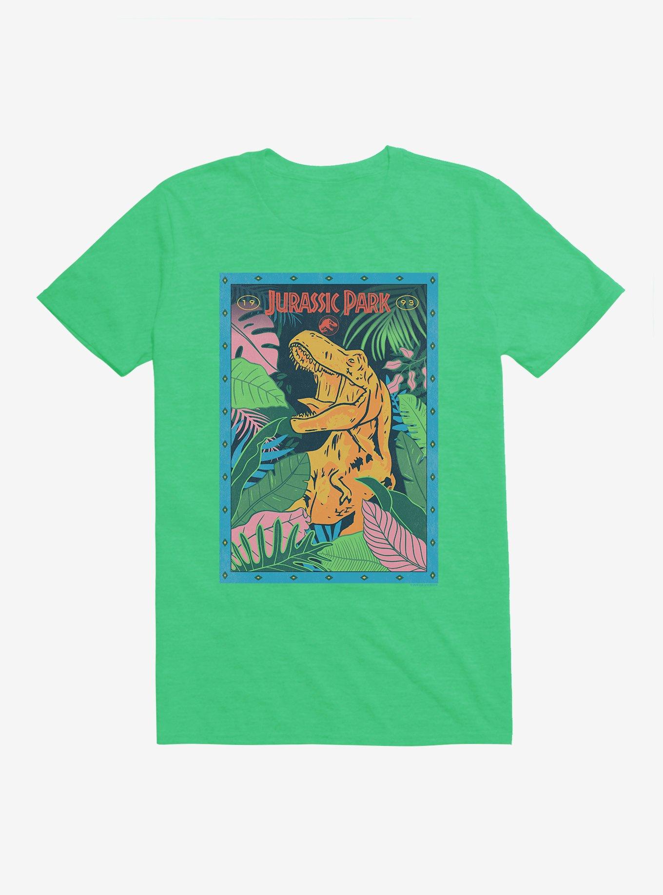 Jurassic Park Retro Jungle Poster T-Shirt, , hi-res