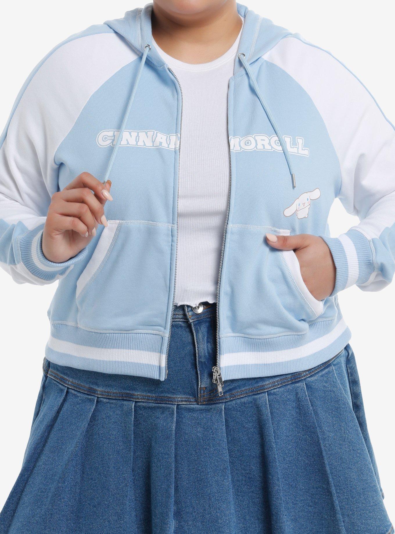 Cinnamoroll Varsity Girls Crop Hoodie Plus Size, , hi-res