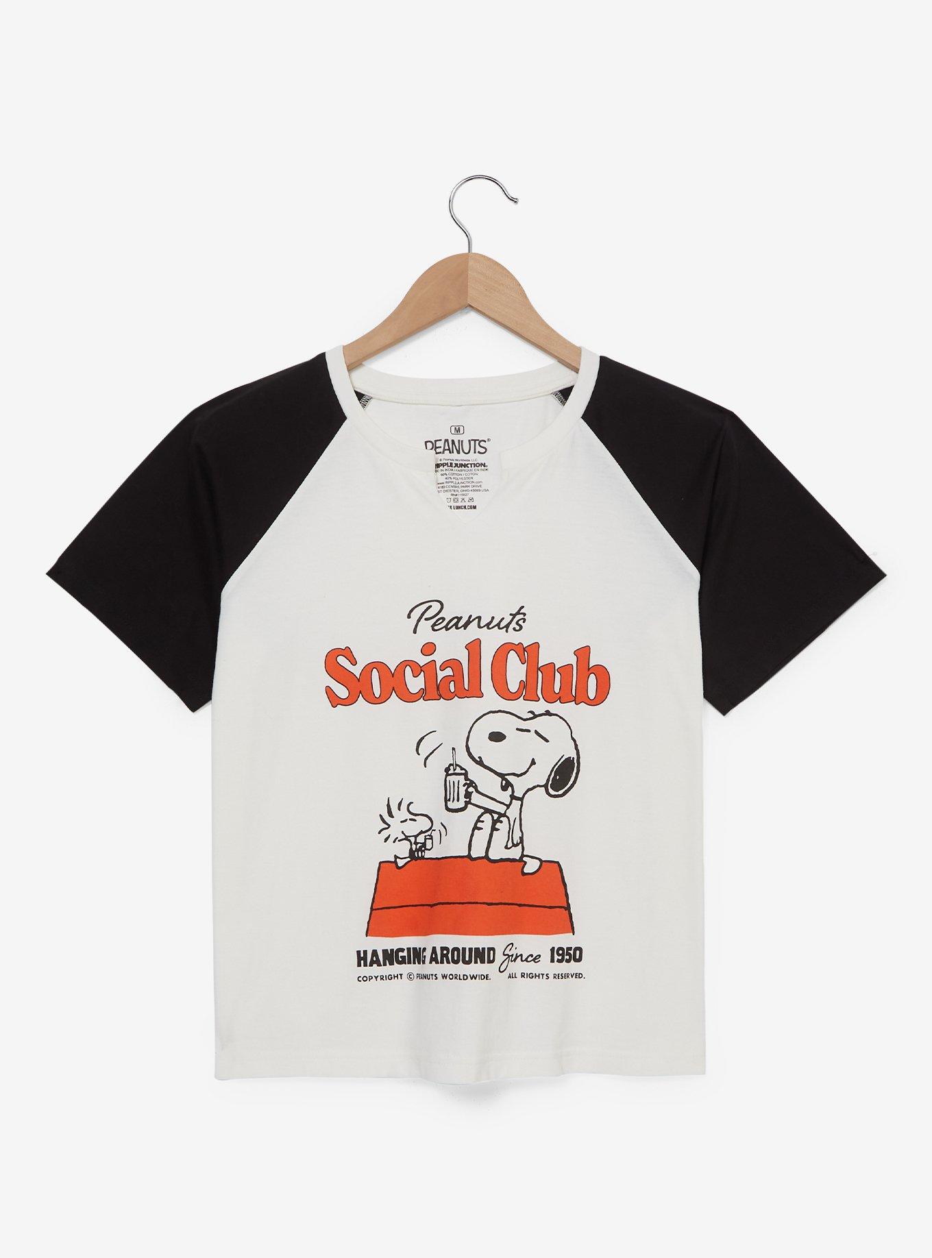 Peanuts Snoopy Woodstock Social Club Women's Raglan Baby Tee