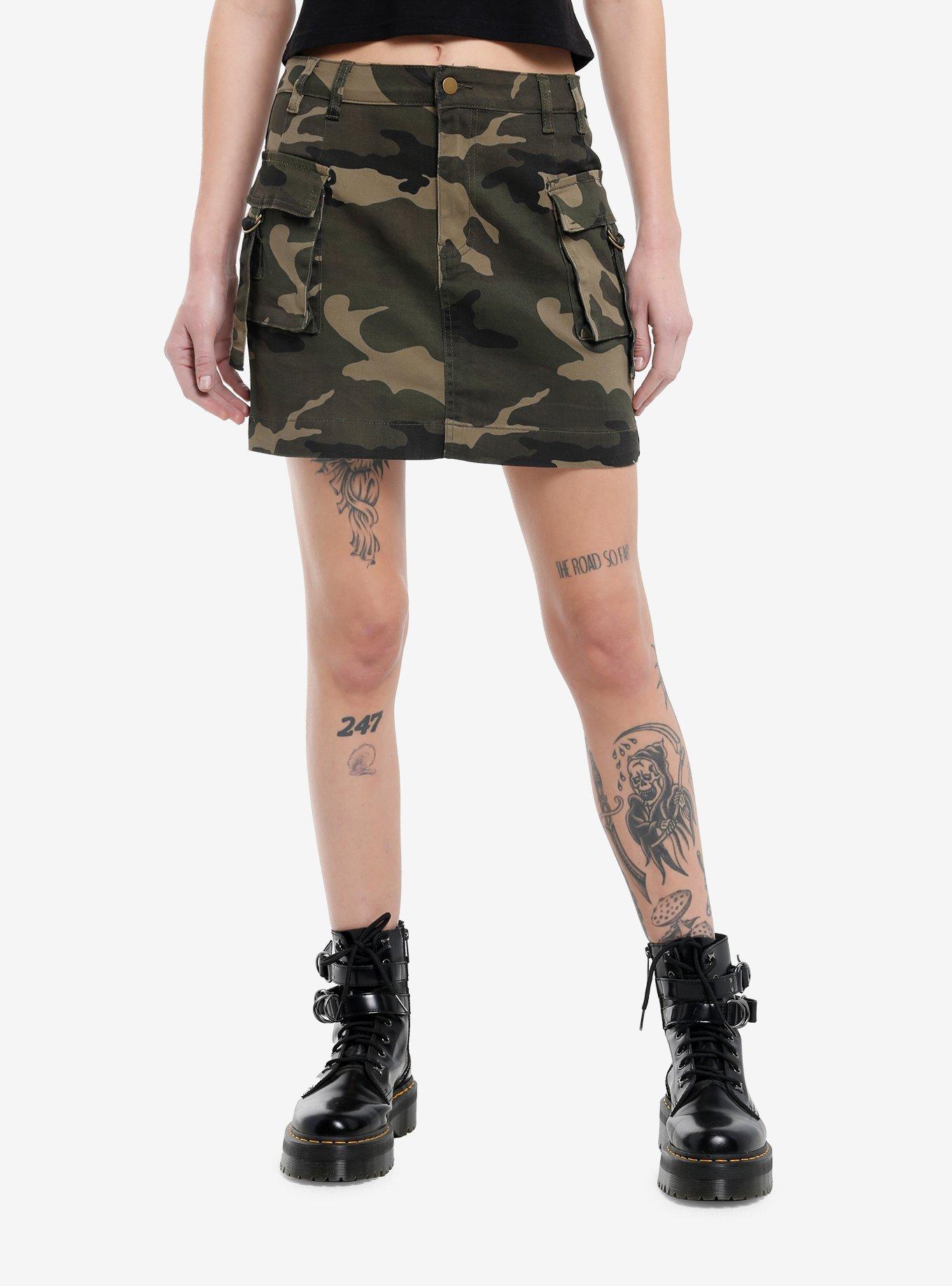 Camouflage Cargo Skirt, , hi-res