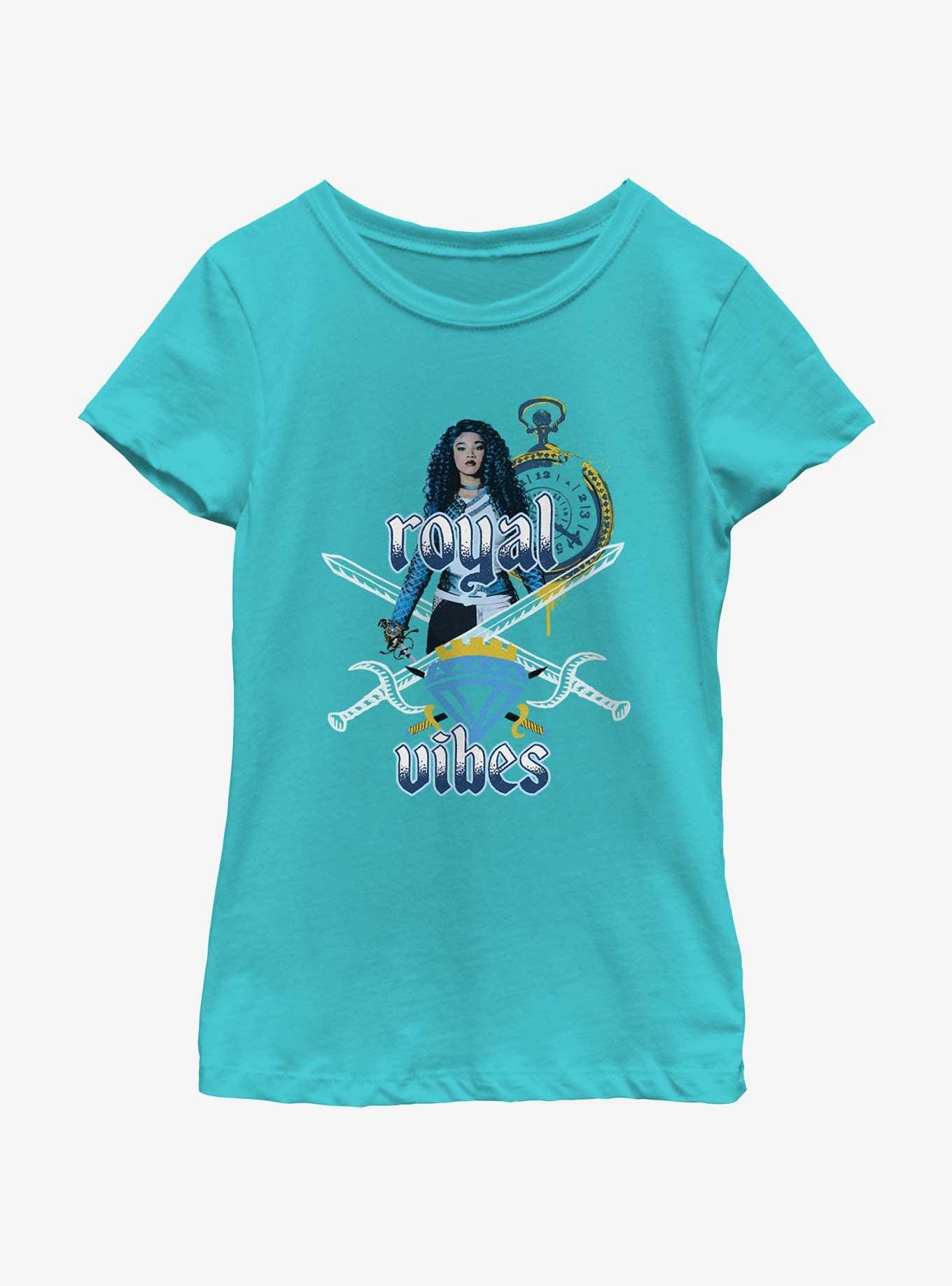 Disney Descendants Royal Vibes Swords Youth Girls T-Shirt, TAHI BLUE, hi-res