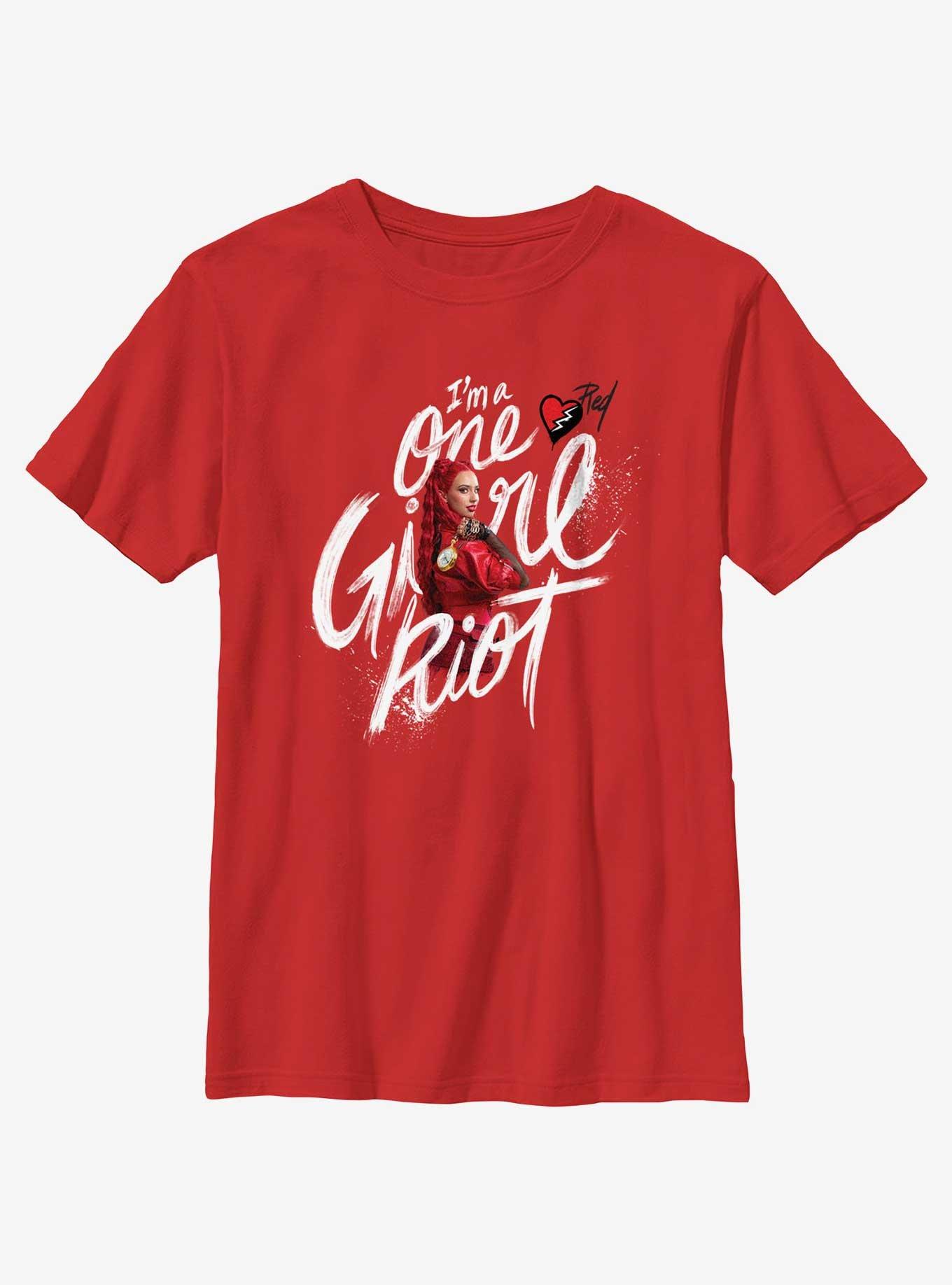 Disney Descendants One Girl Riot Youth T-Shirt, RED, hi-res