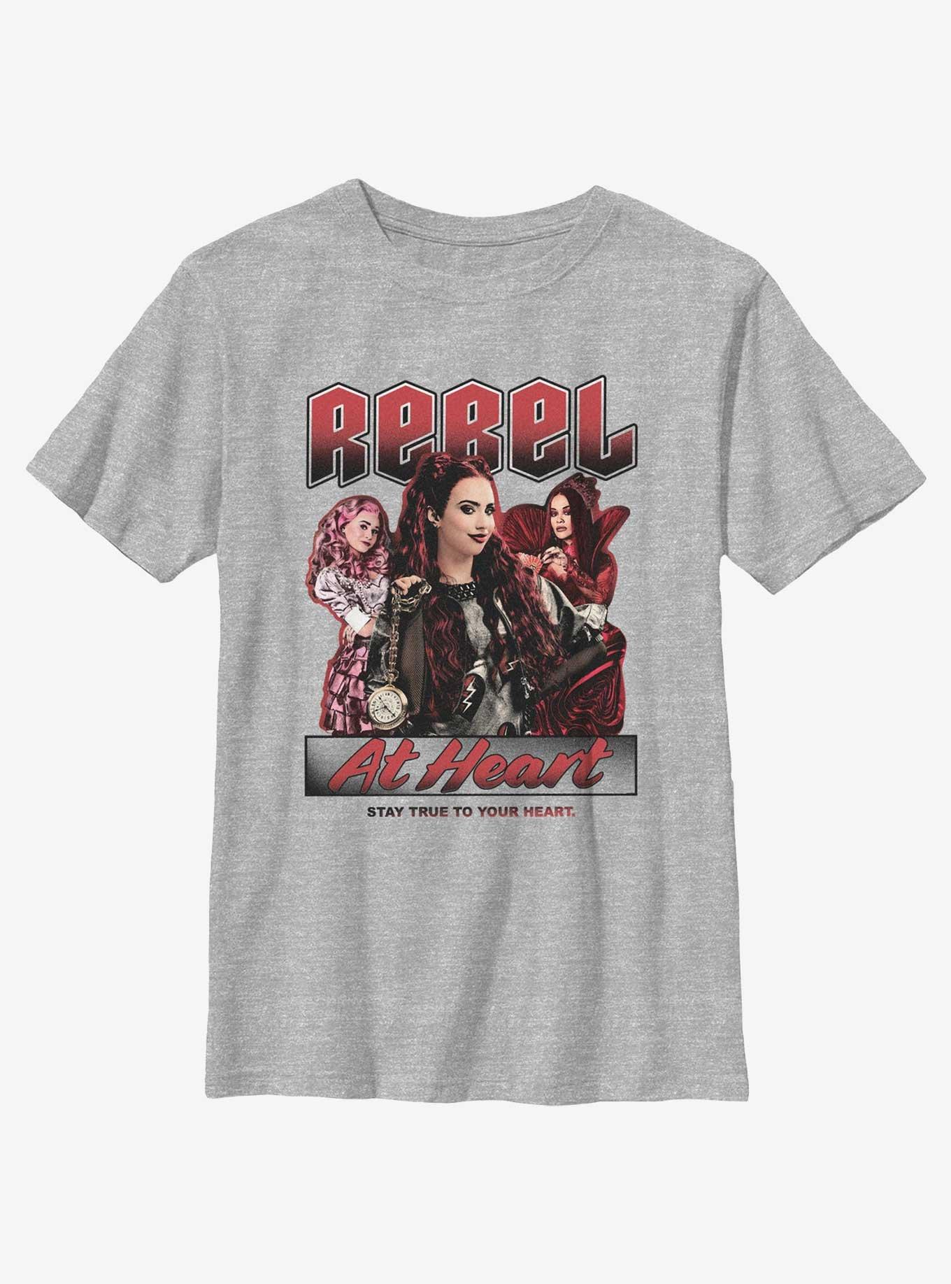 Disney Descendants Rebel At Heart Youth T-Shirt, ATH HTR, hi-res