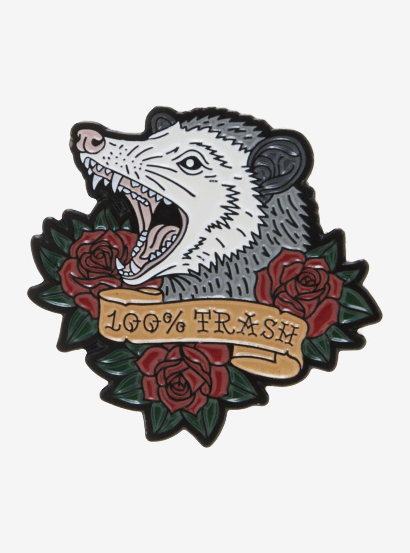 Possum 100 Percent Trash Enamel Pin, , hi-res