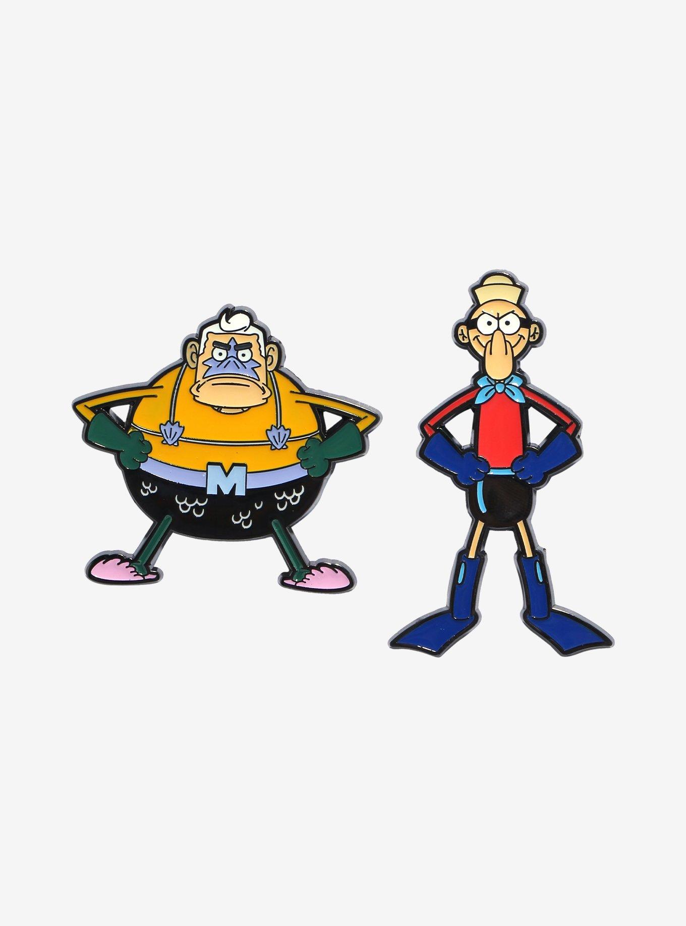 SpongeBob SquarePants Mermaid Man & Barnacle Boy Enamel Pin Set, , hi-res