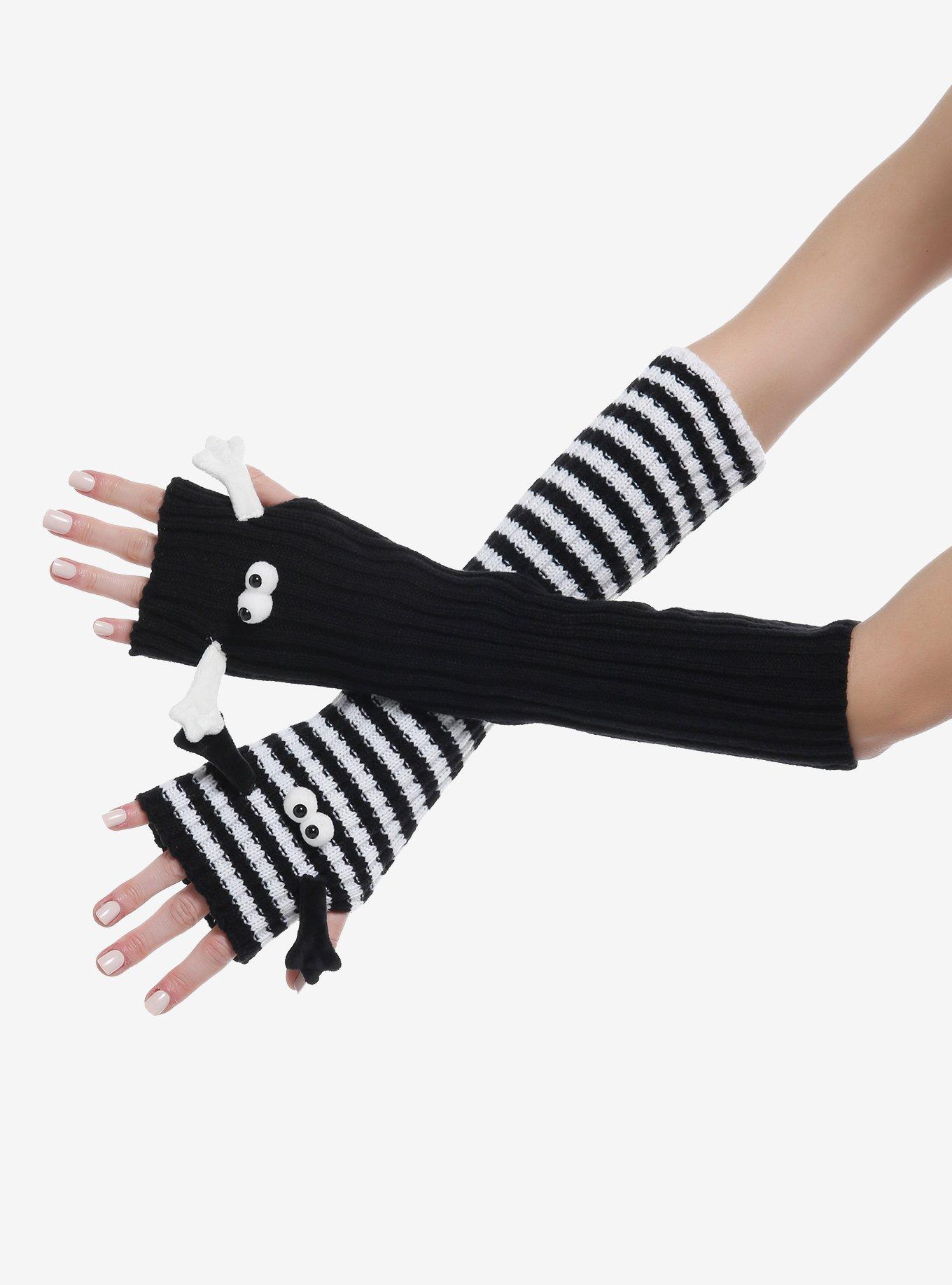 Black & White Face Magnetic Hands Arm Warmers, , hi-res