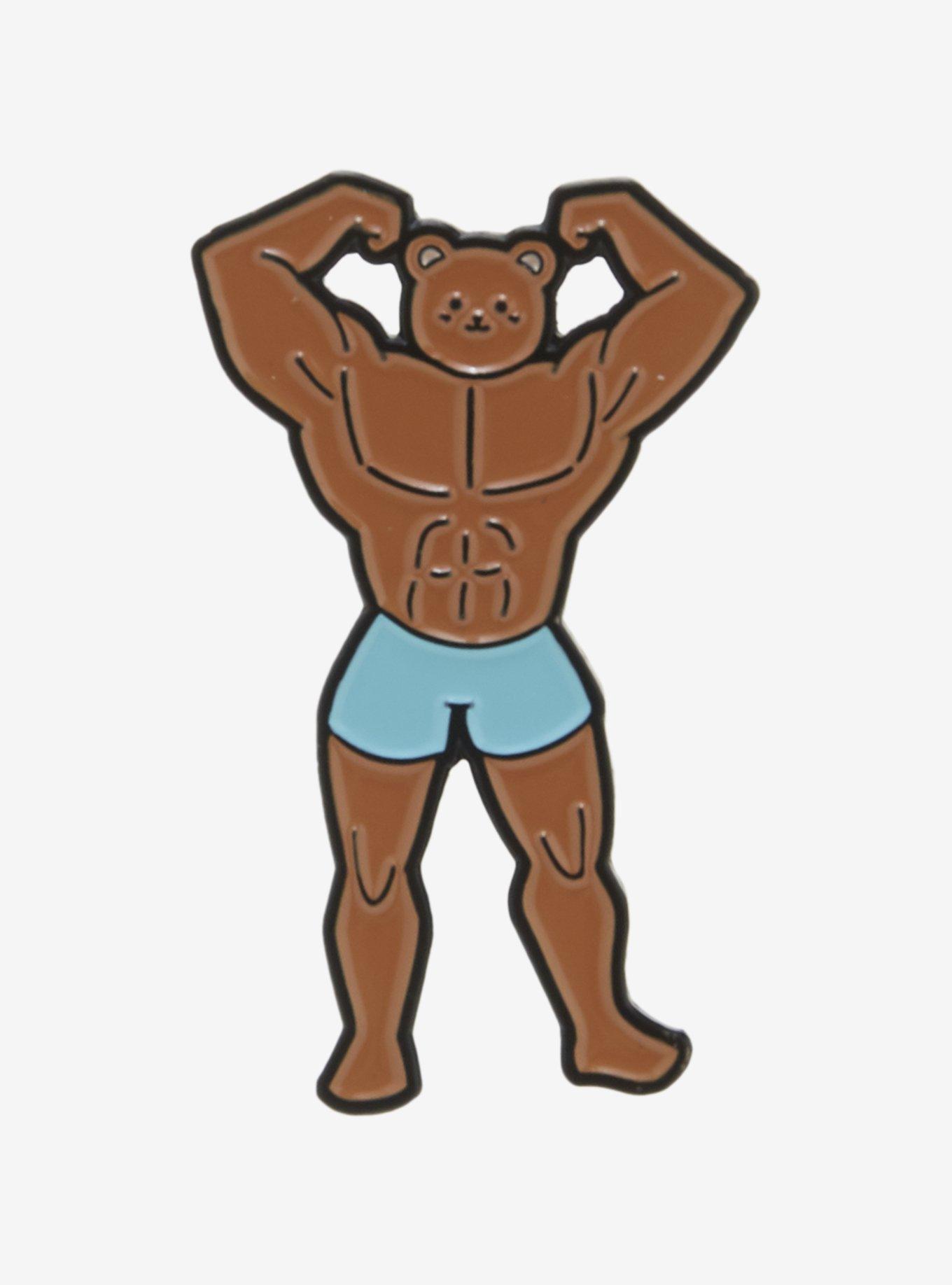 Buff Bois Buff Bear Enamel Pin, , hi-res
