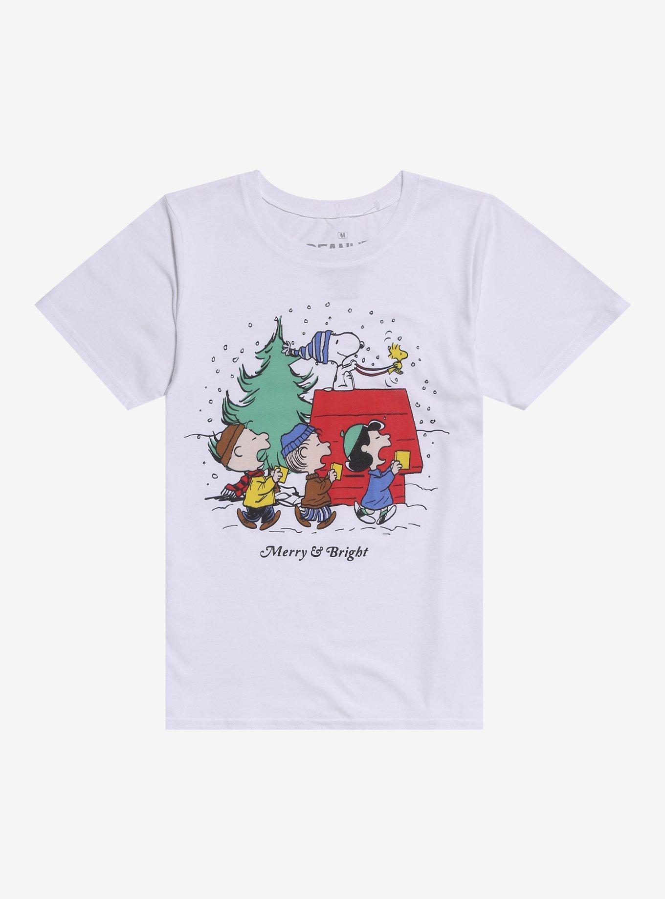 Peanuts Merry & Bright Relaxed Fit Girls T-Shirt, , hi-res