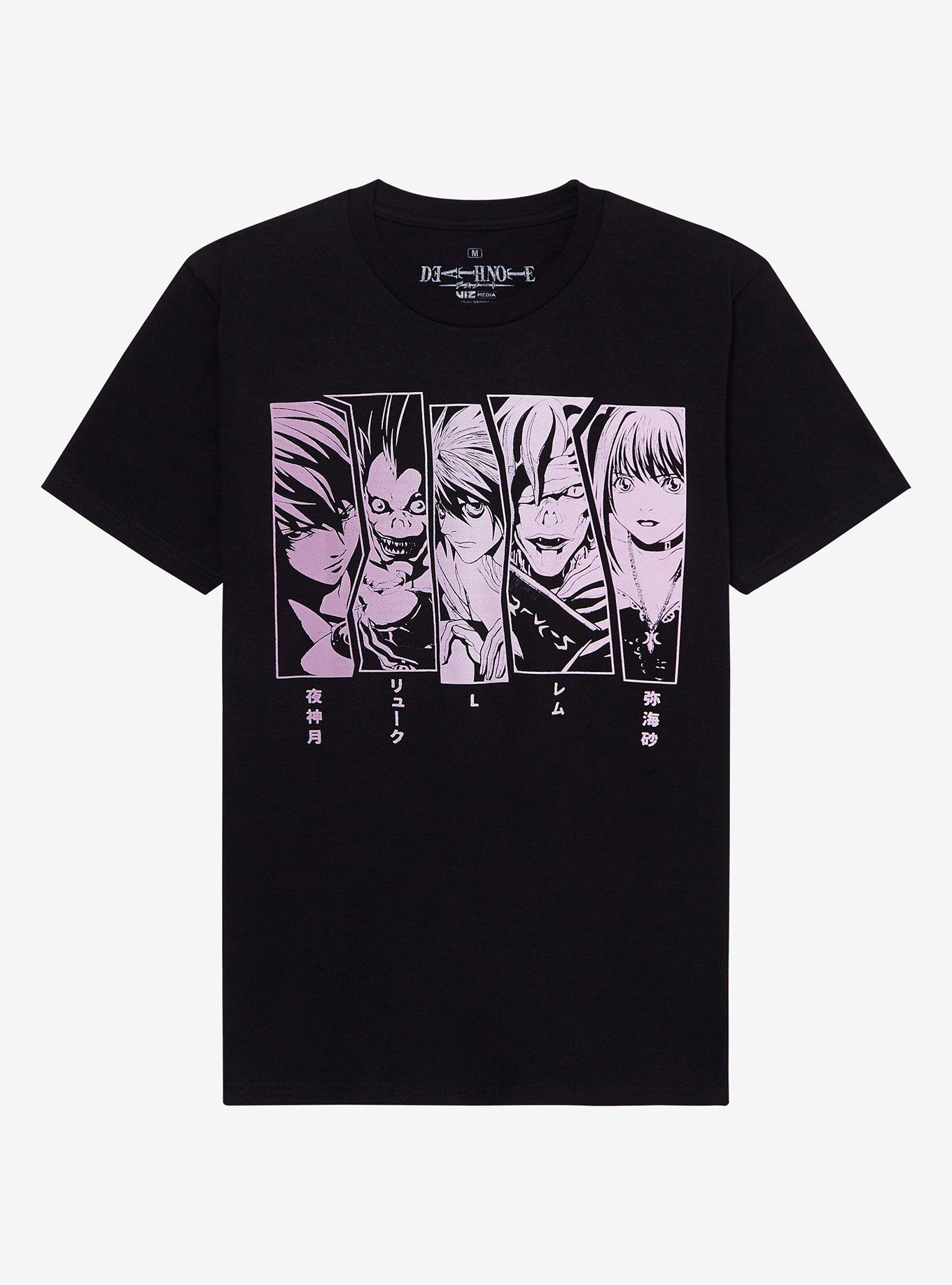 Death Note Character Panels Boyfriend Fit Girls T-Shirt, , hi-res