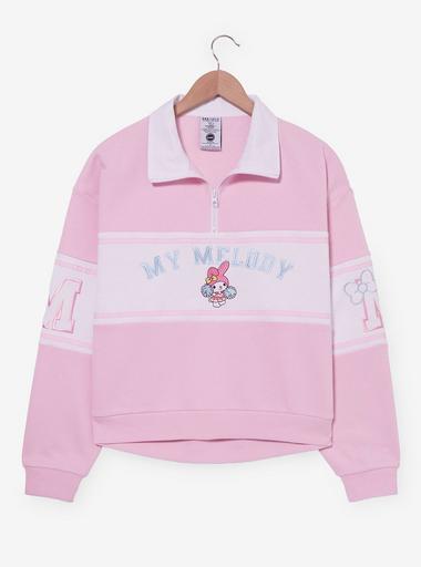 Sanrio My Melody Panel Women's Quarter Zip Crewneck | BoxLunch