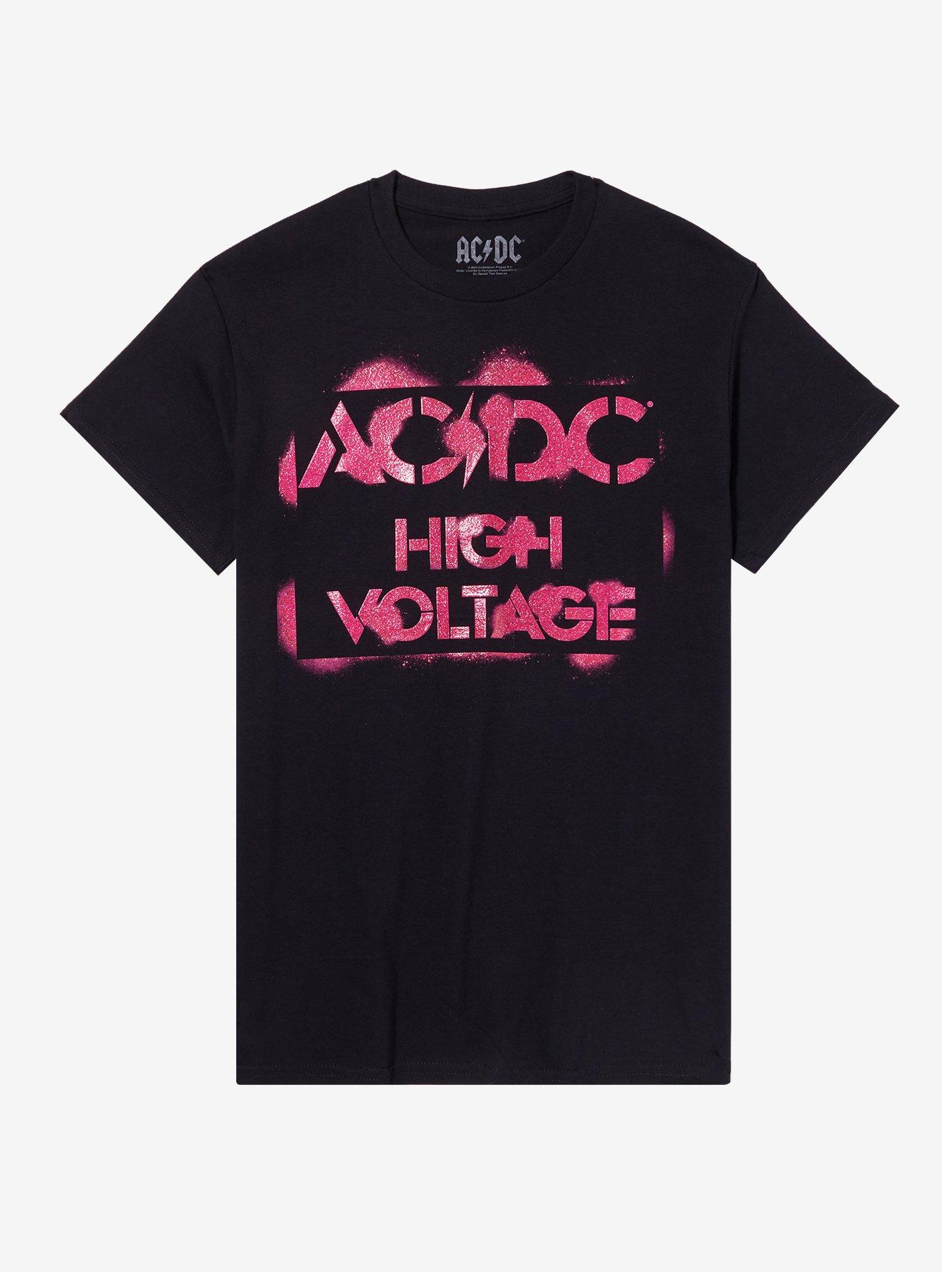 AC/DC High Voltage Pink Glitter Relaxed Fit Girls T-Shirt, , hi-res