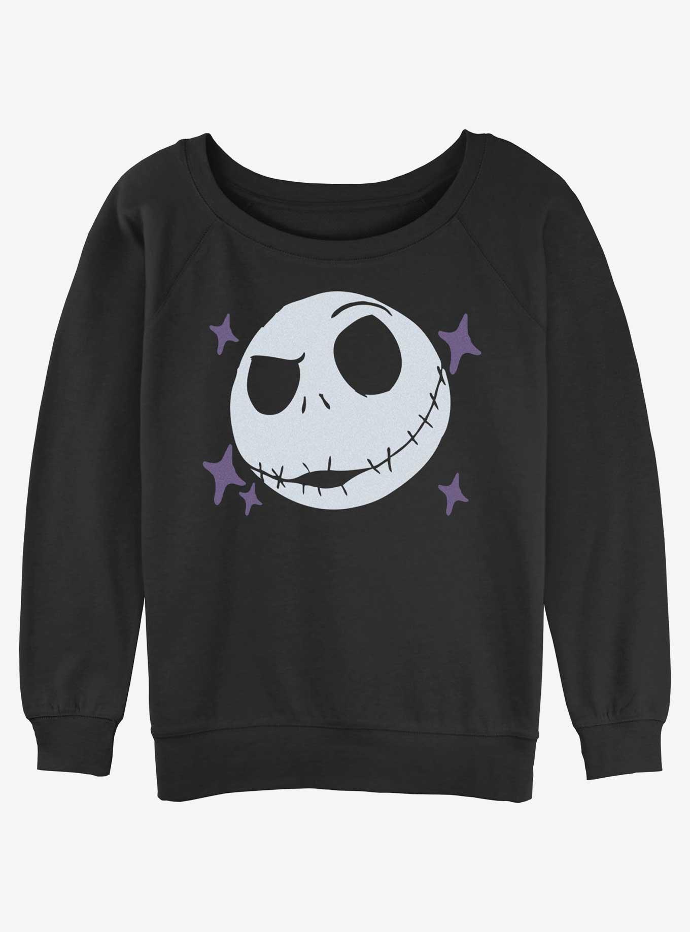 Disney The Nightmare Before Christmas Jack Face Womens Slouchy Sweatshirt, BLACK, hi-res