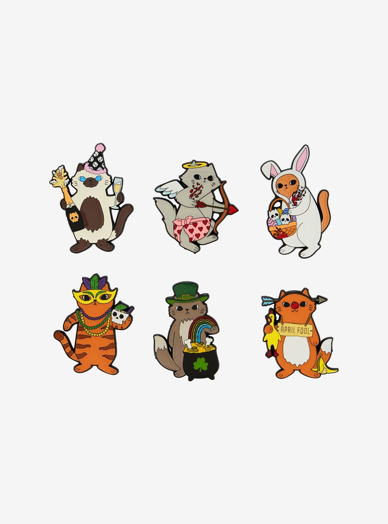Horror Cats Holidays Blind Bag Enamel Pin, , hi-res