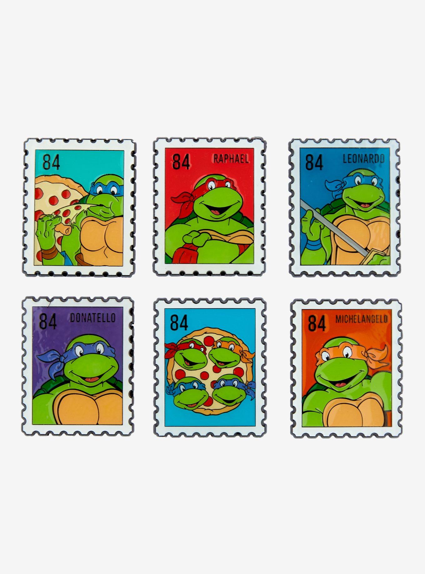 Teenage Mutant Ninja Turtles Postage Stamp Portrait Blind Box Enamel Pin, , hi-res