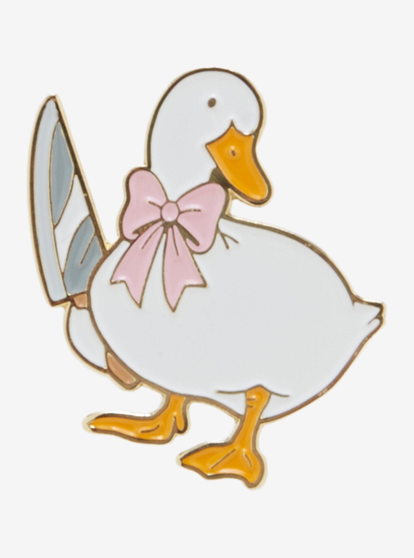 Coquette Duck With Knife Enamel Pin, , hi-res