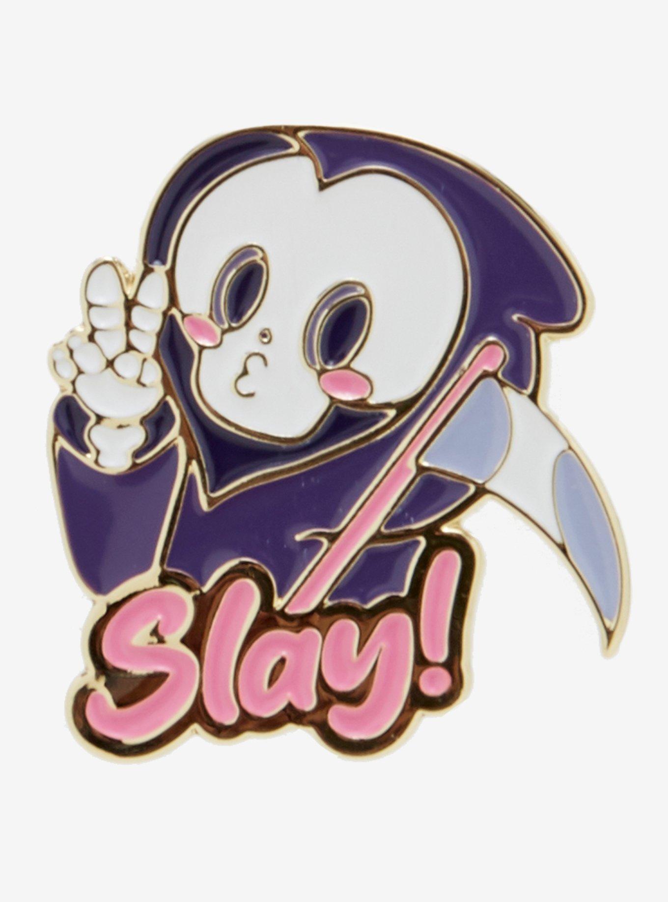 Grim Reaper Slay Enamel Pin, , hi-res