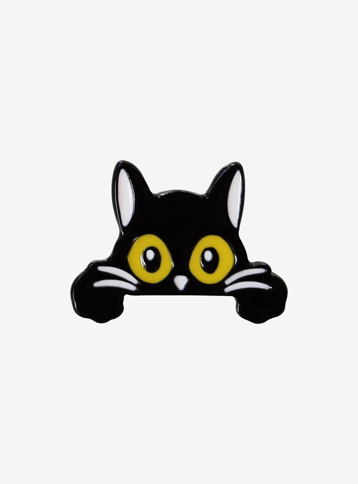 Black Cat Pocket Pet Enamel Pin, , hi-res