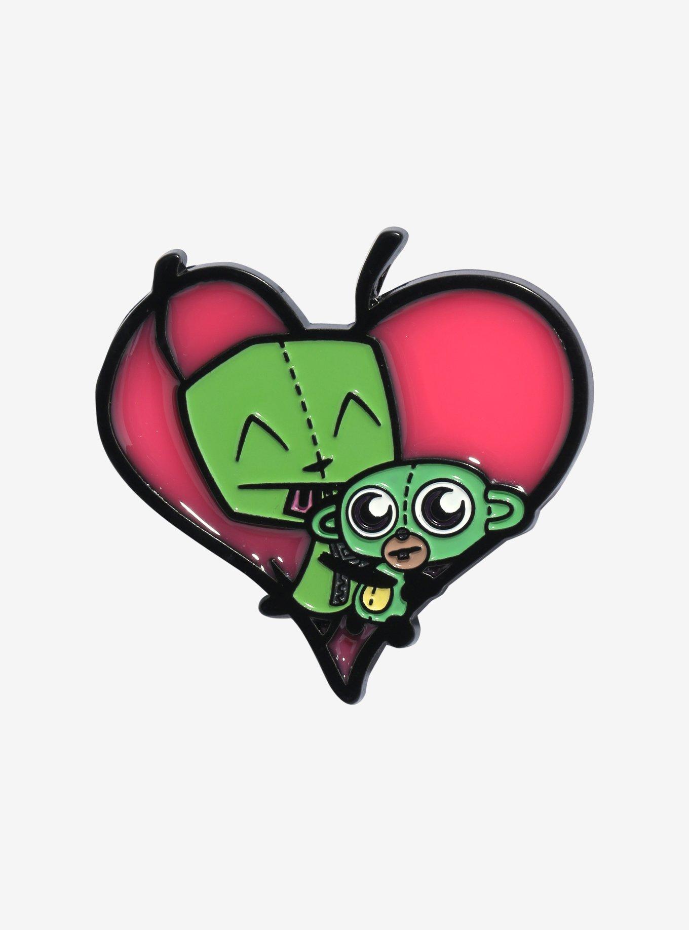 Invader Zim GIR Heart Enamel Pin, , hi-res