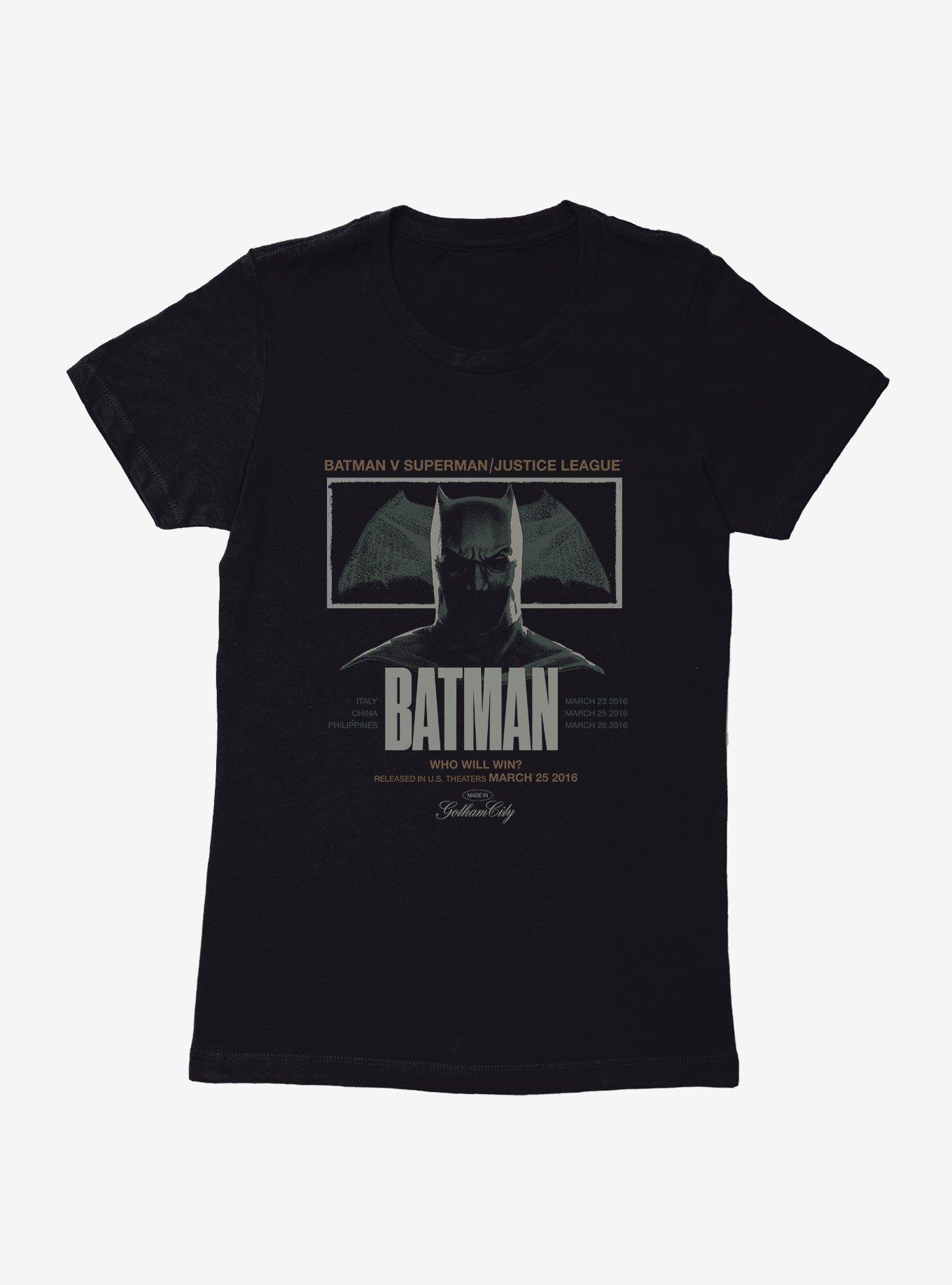 Batman V Superman Who Will Win Womens T-Shirt, BLACK, hi-res