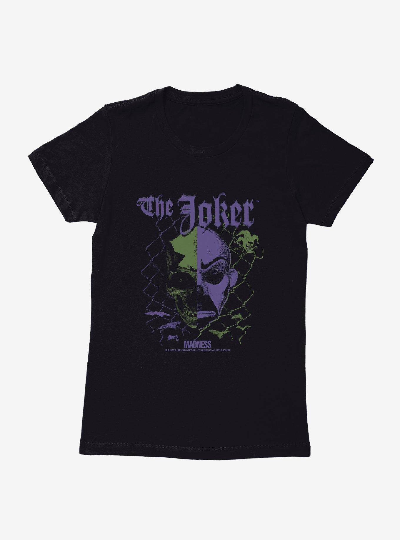 Batman The Joker Madness Is Like Gravity Womens T-Shirt, BLACK, hi-res