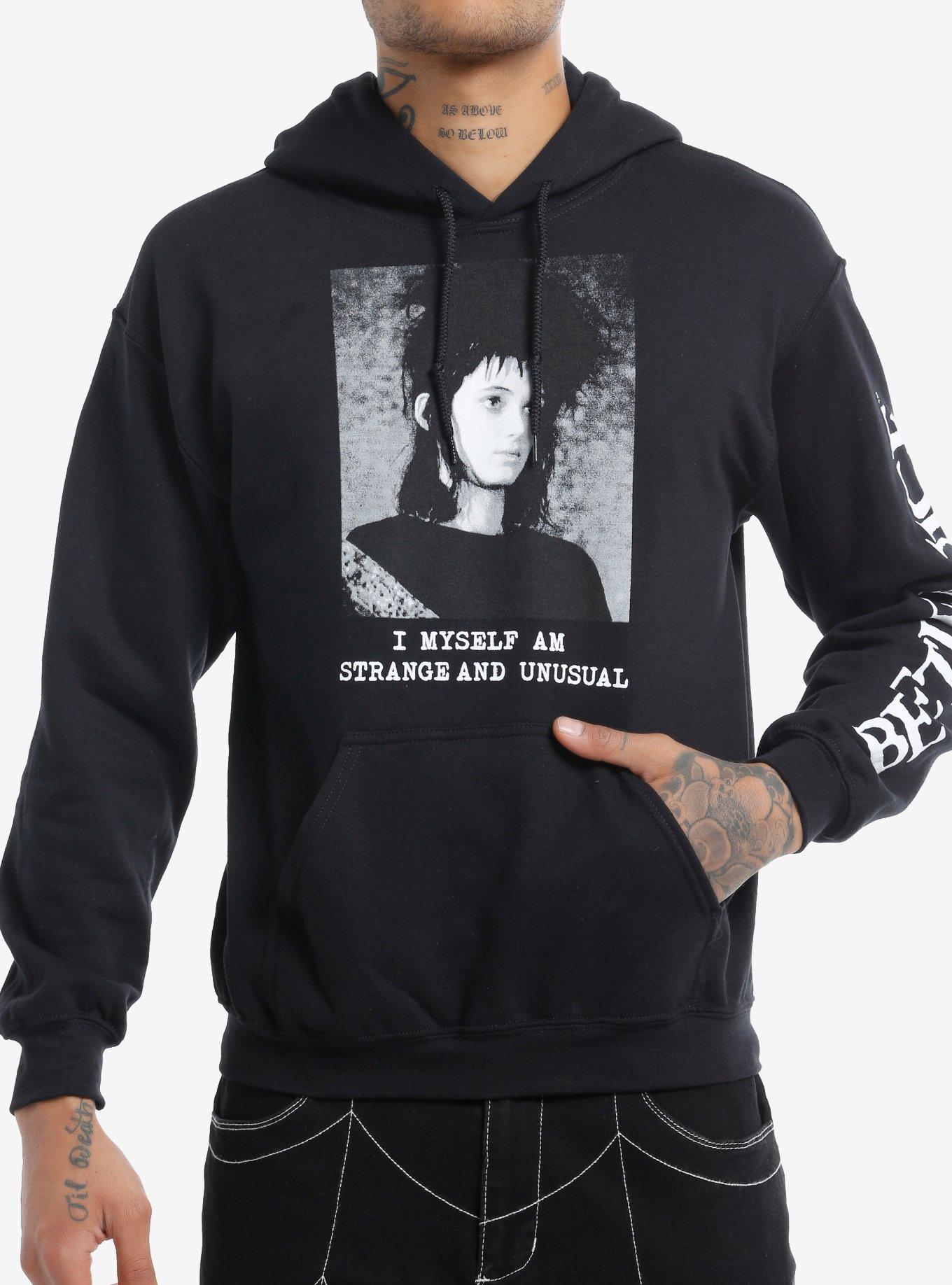 Beetlejuice Lydia Deetz Strange & Unusual Quote Hoodie, , hi-res