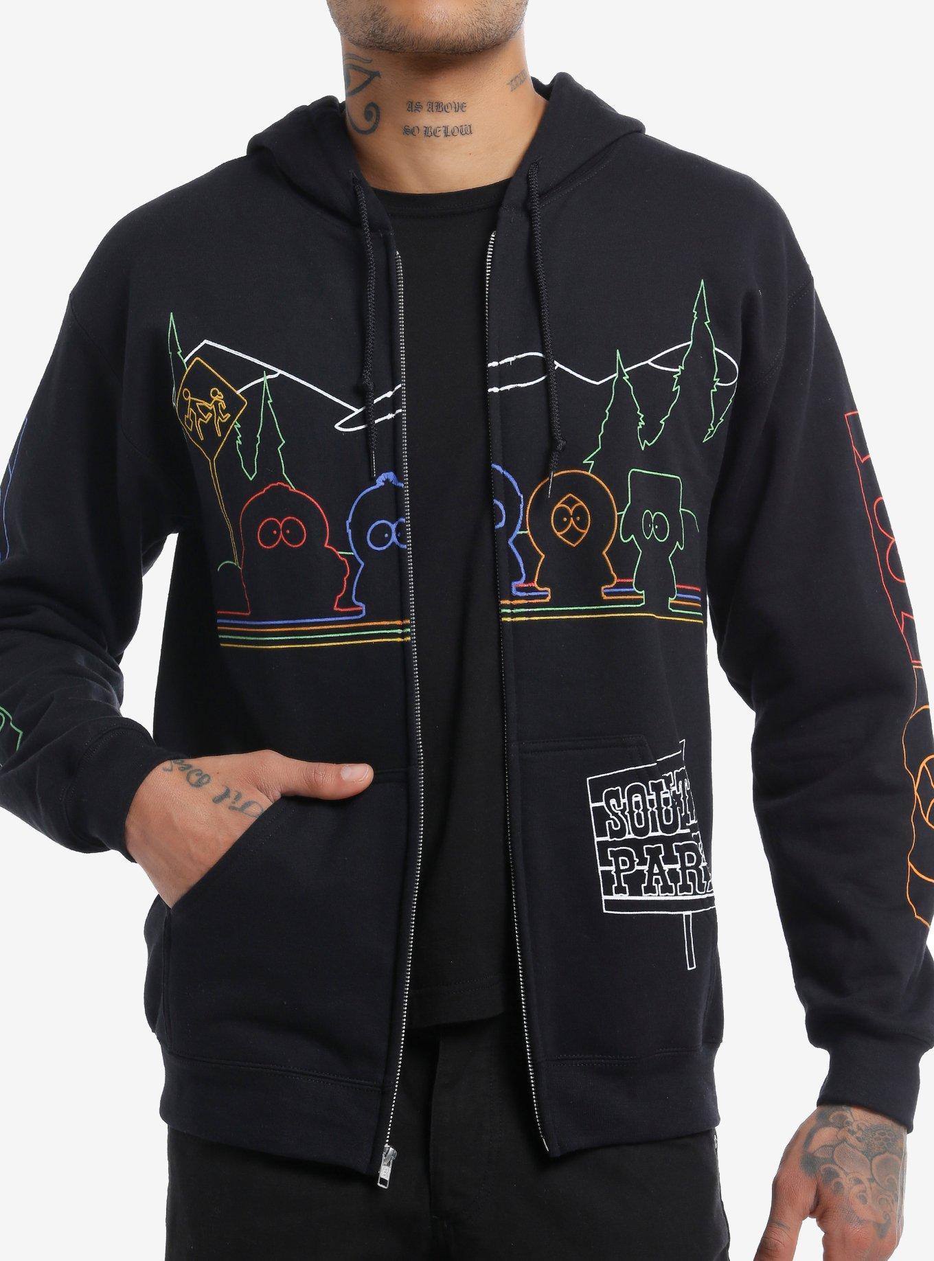 South Park Bus Stop Line Art Hoodie, , hi-res