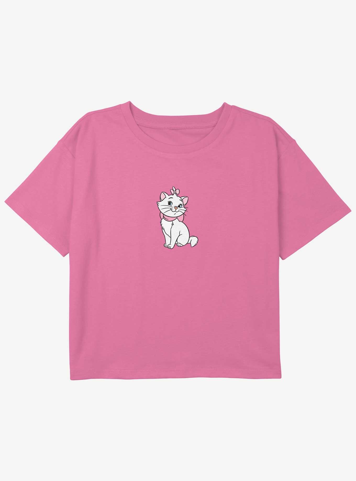 Disney The Aristocats Marie Sit Stance Youth Girls Boxy Crop T-Shirt