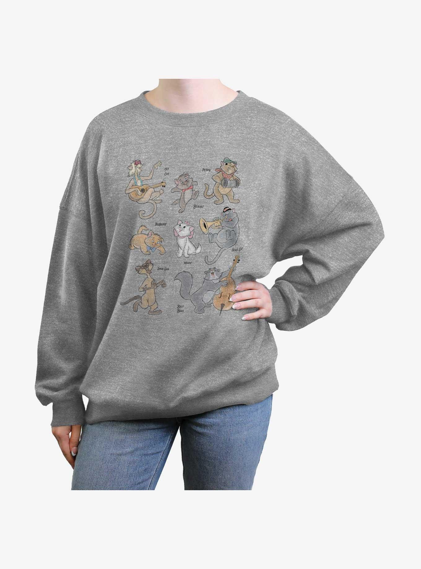 Disney The Aristocats Group Characters Womens Oversized Sweatshirt, , hi-res