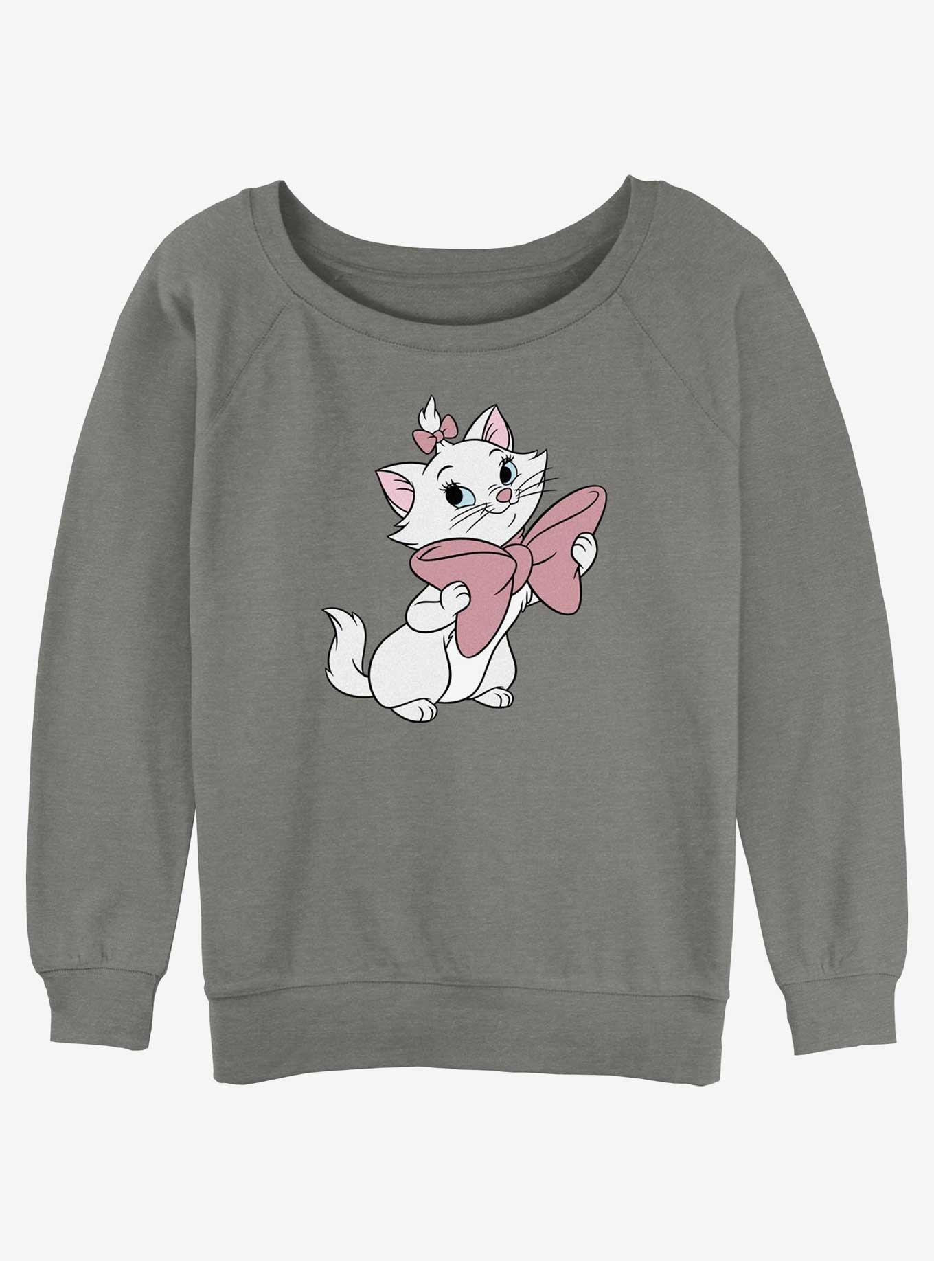 Disney The Aristocats Marie Cute Bow Smile  Womens Slouchy Sweatshirt, GRAY HTR, hi-res