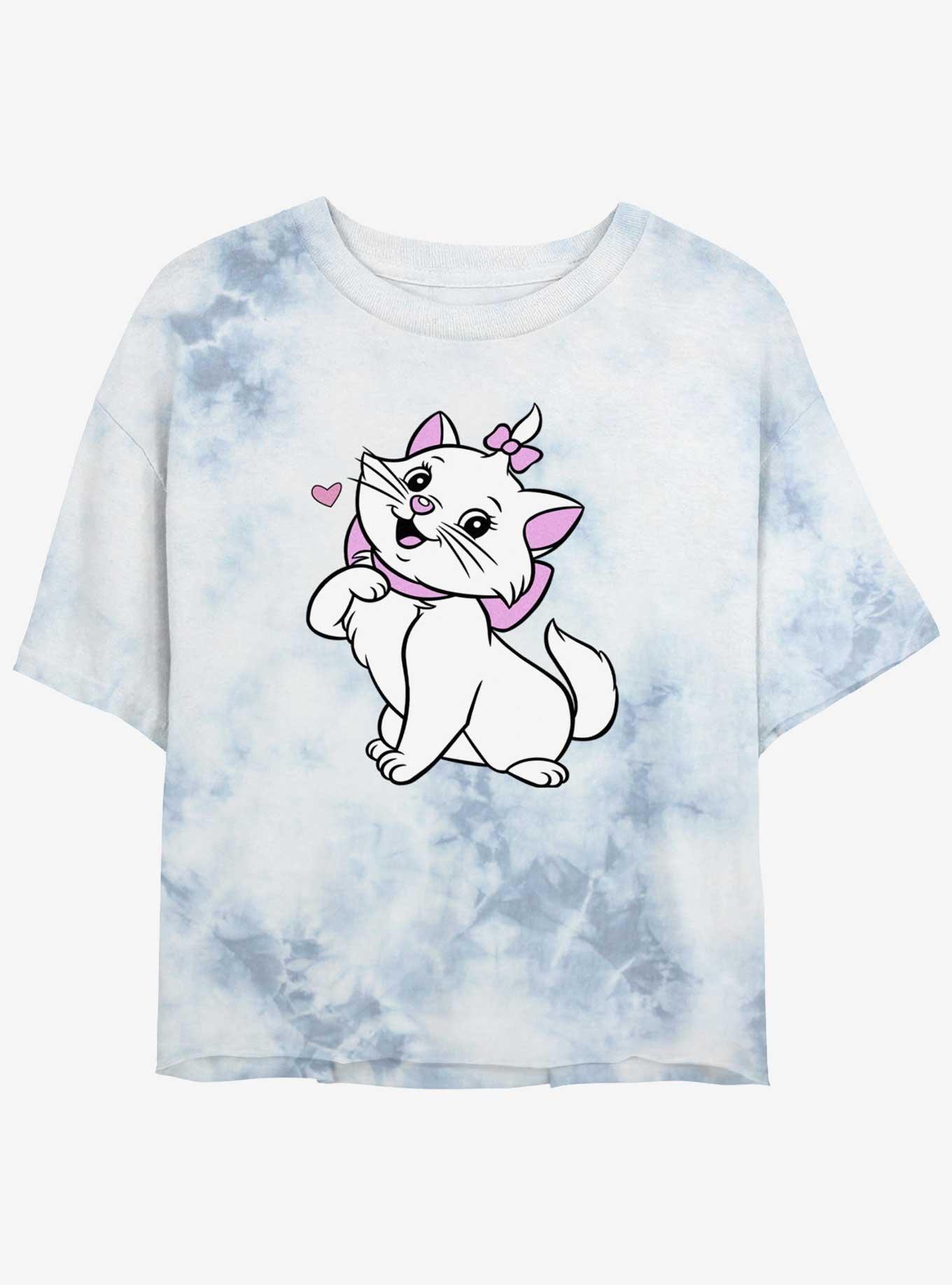 Disney The Aristocats Marie Stance Cute Tie Dye Crop Girls T-Shirt, , hi-res