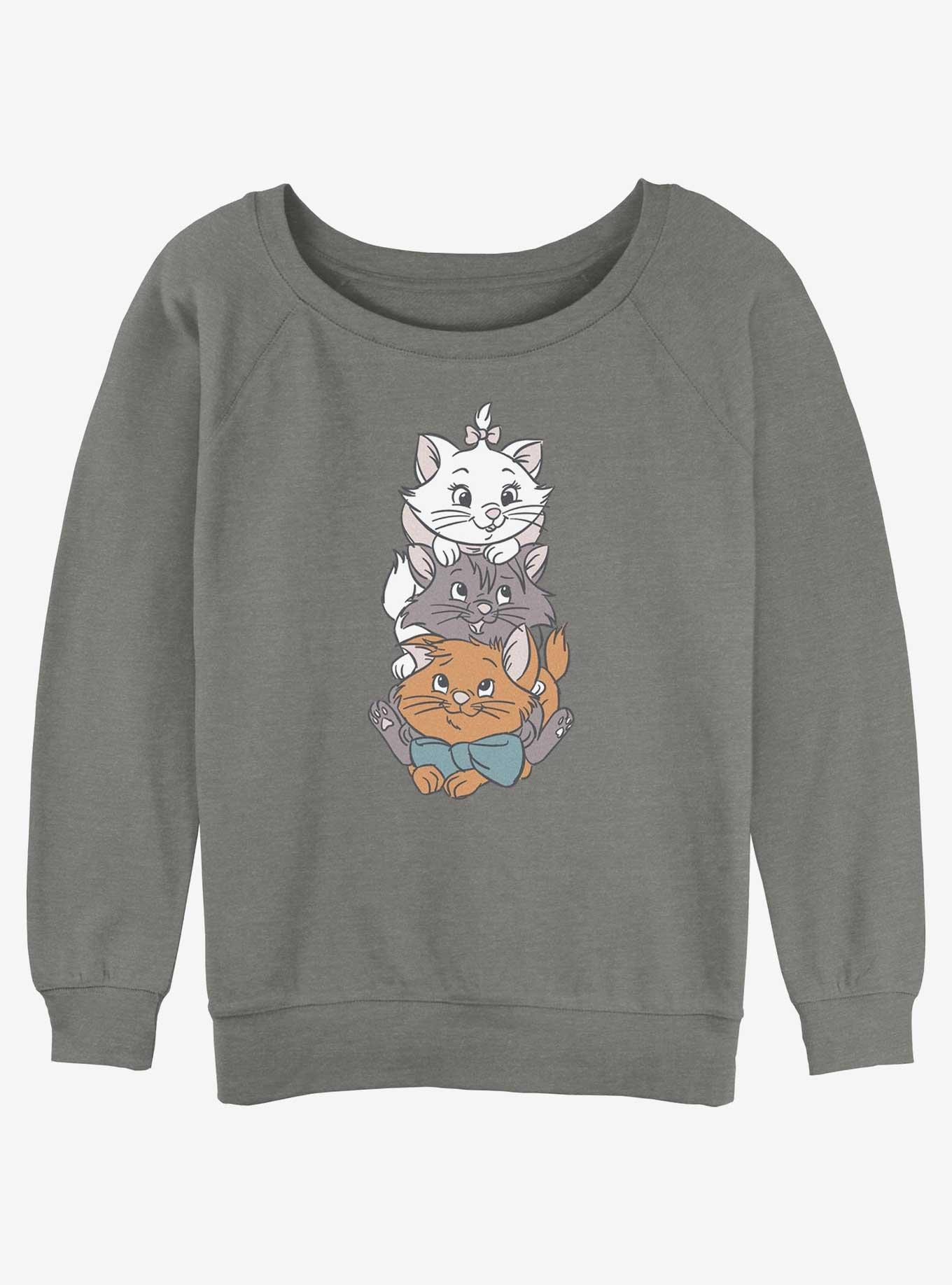 Disney The Aristocats Group Stack Kittens Cute Womens Slouchy Sweatshirt, , hi-res
