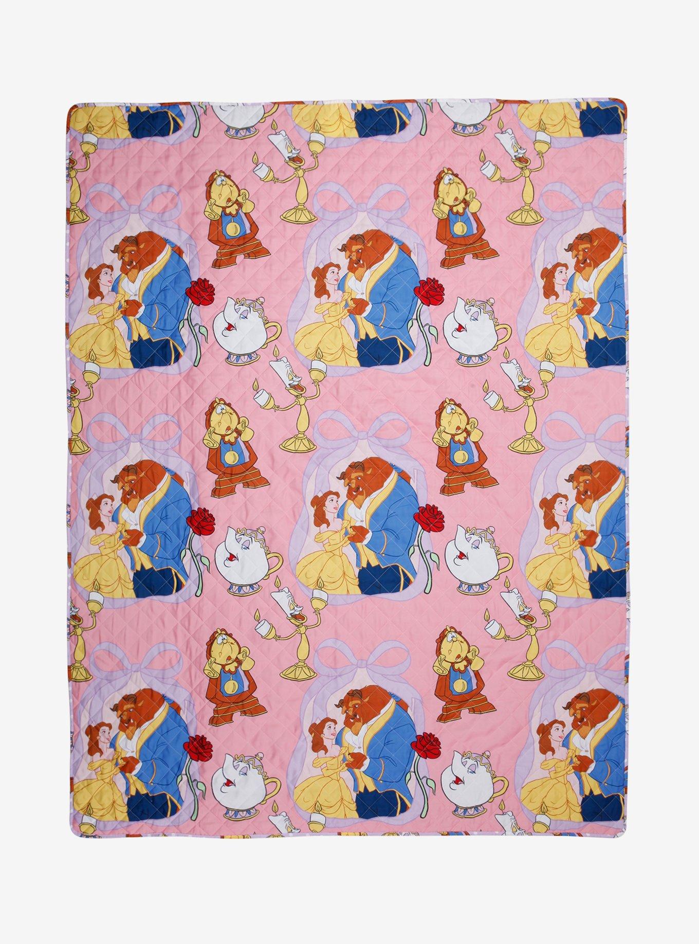 Disney Beauty and the Beast Retro Quilted Blanket — BoxLunch Exclusive, , hi-res