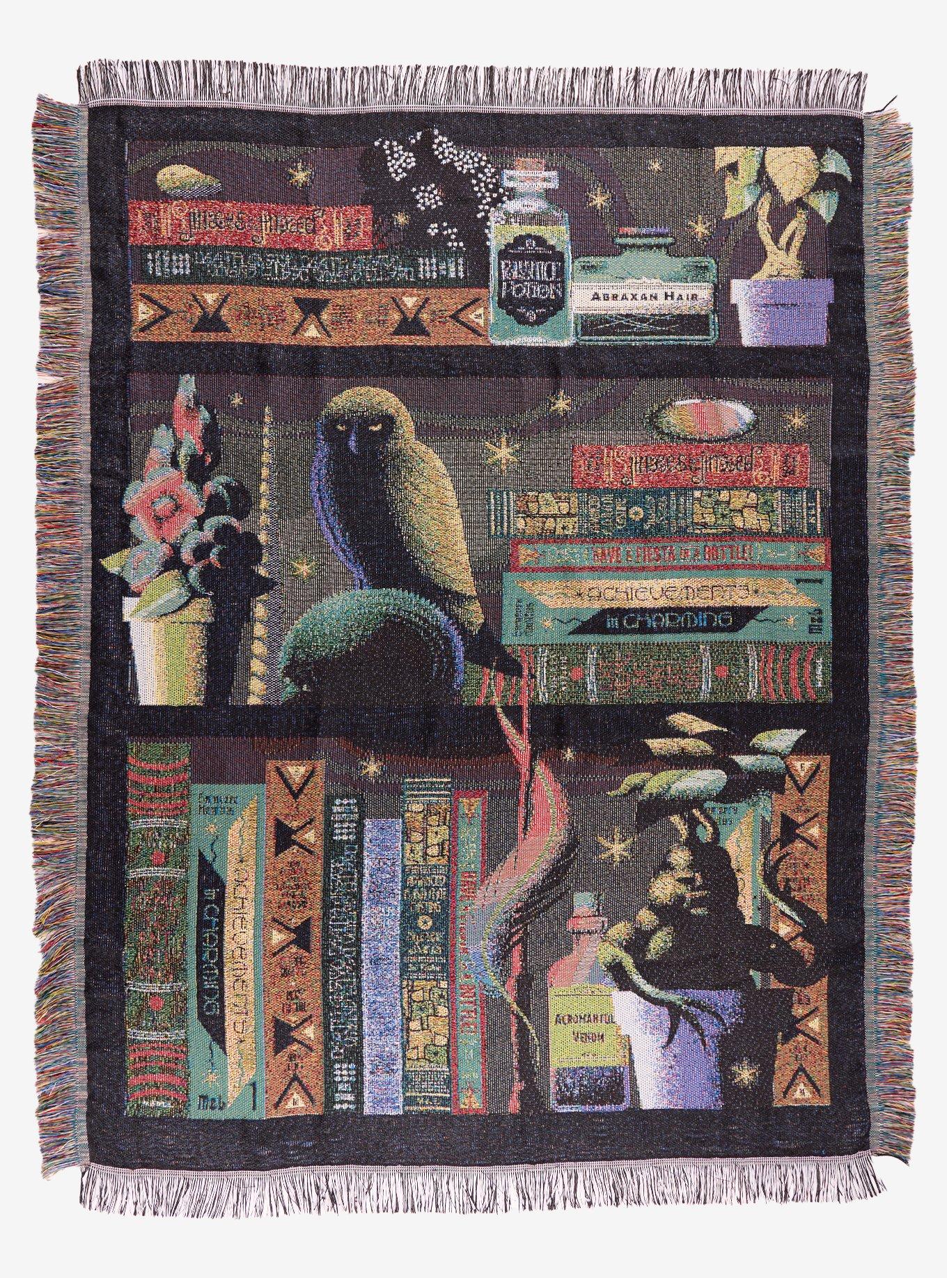 Harry Potter Wizarding Wonders Bookshelf Tapestry Throw — BoxLunch Exclusive, , hi-res