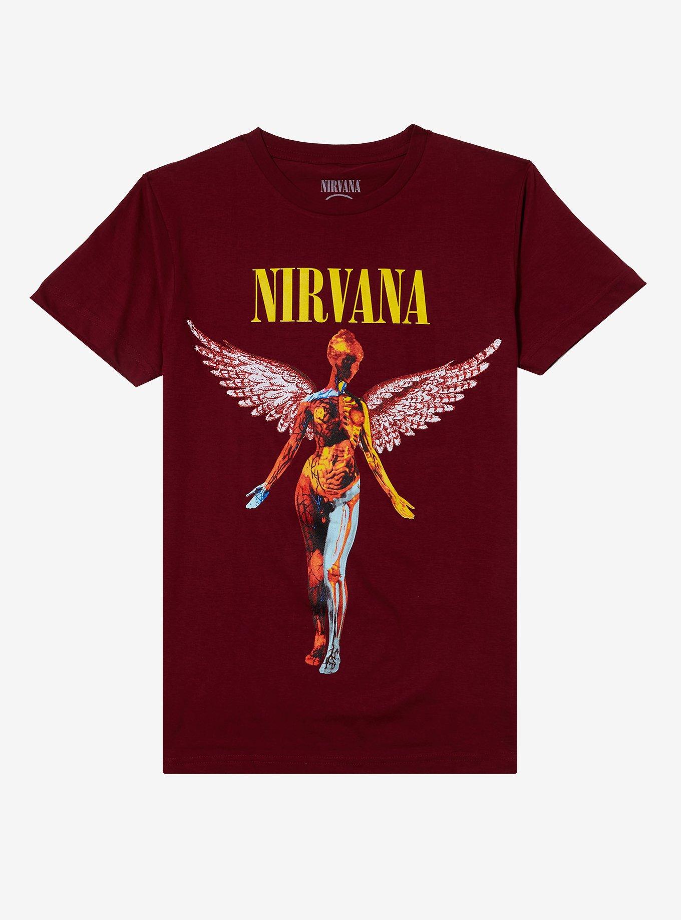 Nirvana In Utero Angel Boyfriend Fit Girls T-Shirt, , hi-res