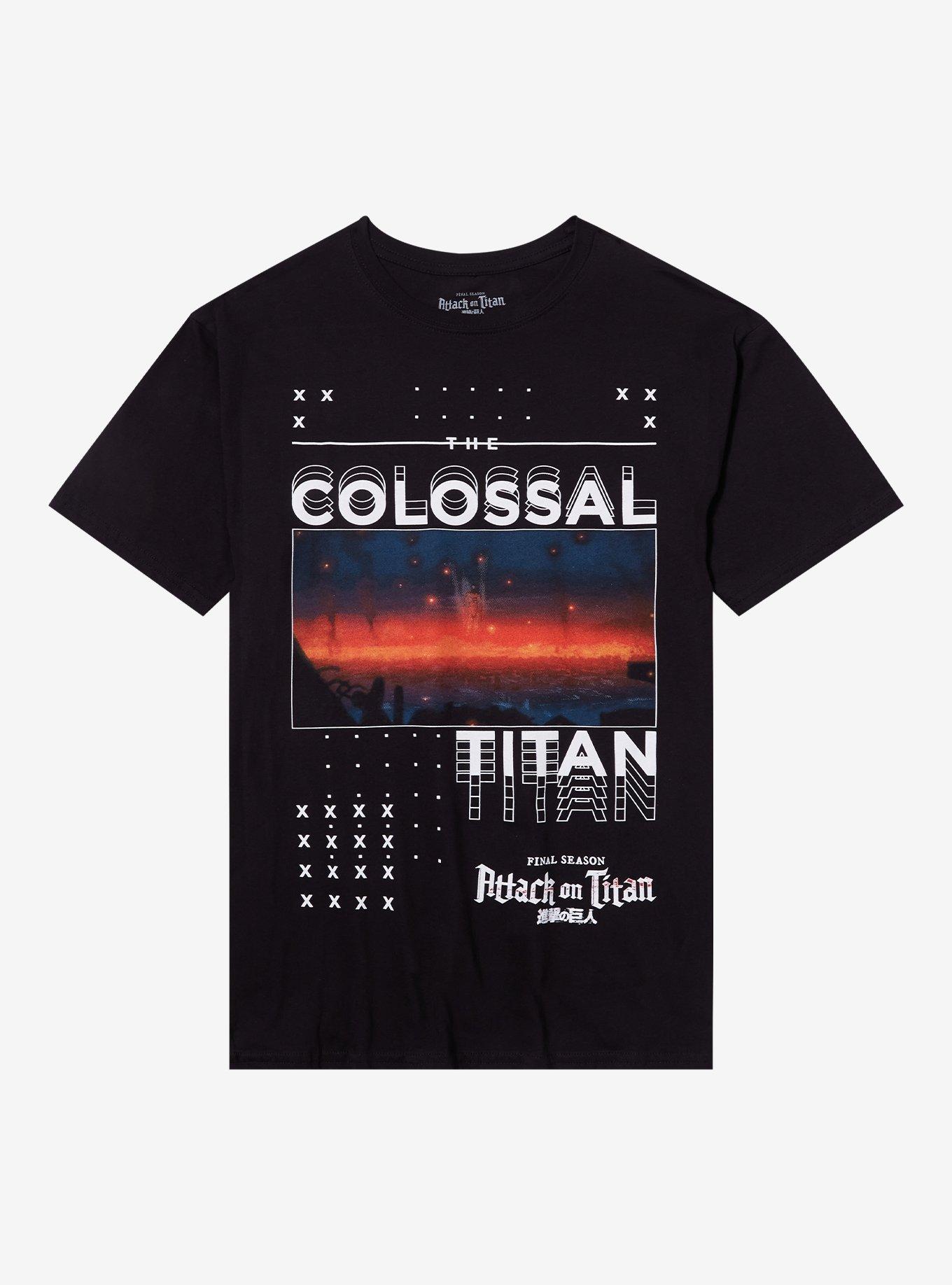 Attack On Titan Colossal Titan Panel T-Shirt, BLACK, hi-res